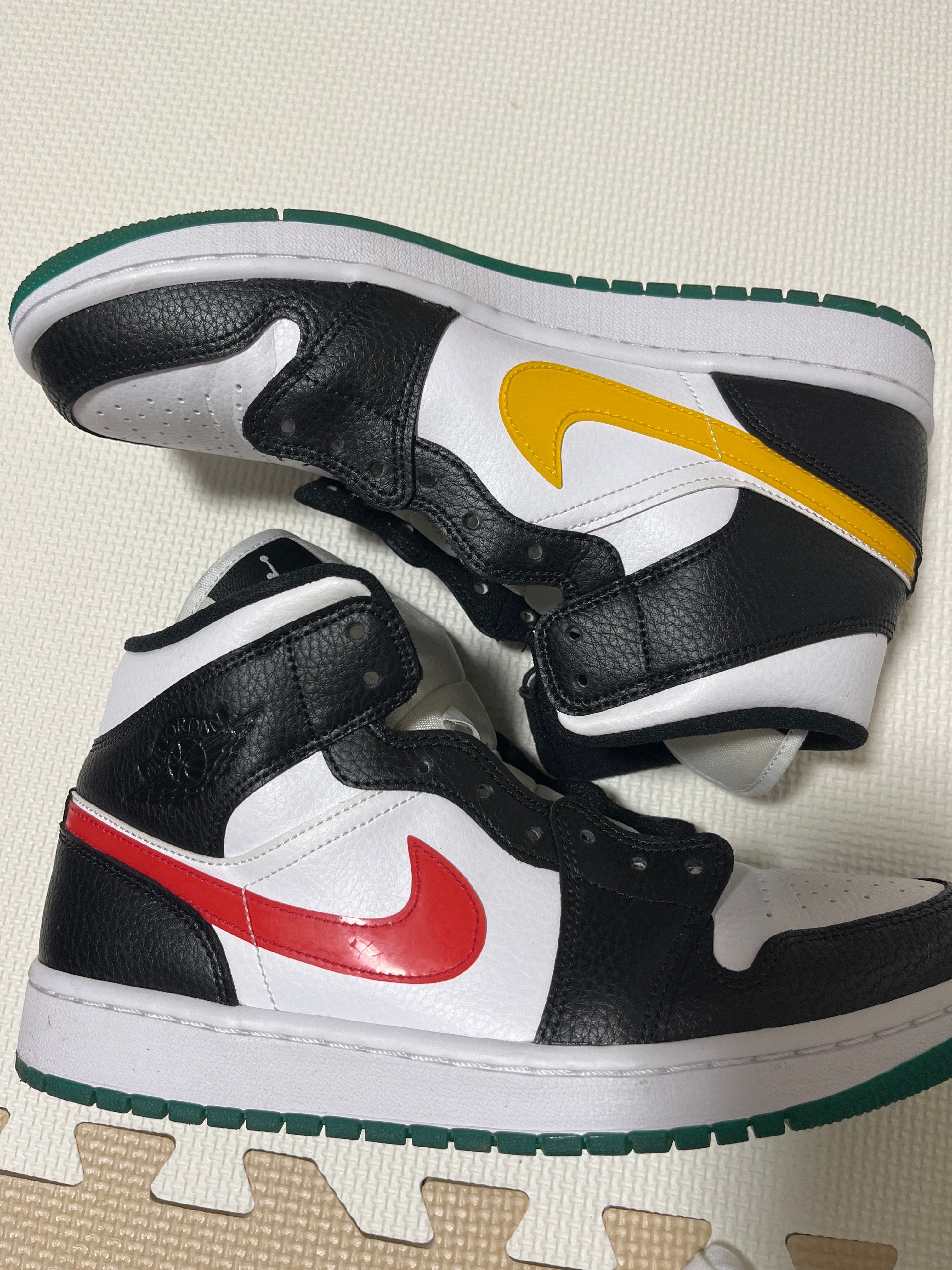 Nike Women's Air Jordan 1 Mid "White/Red/Yellow"