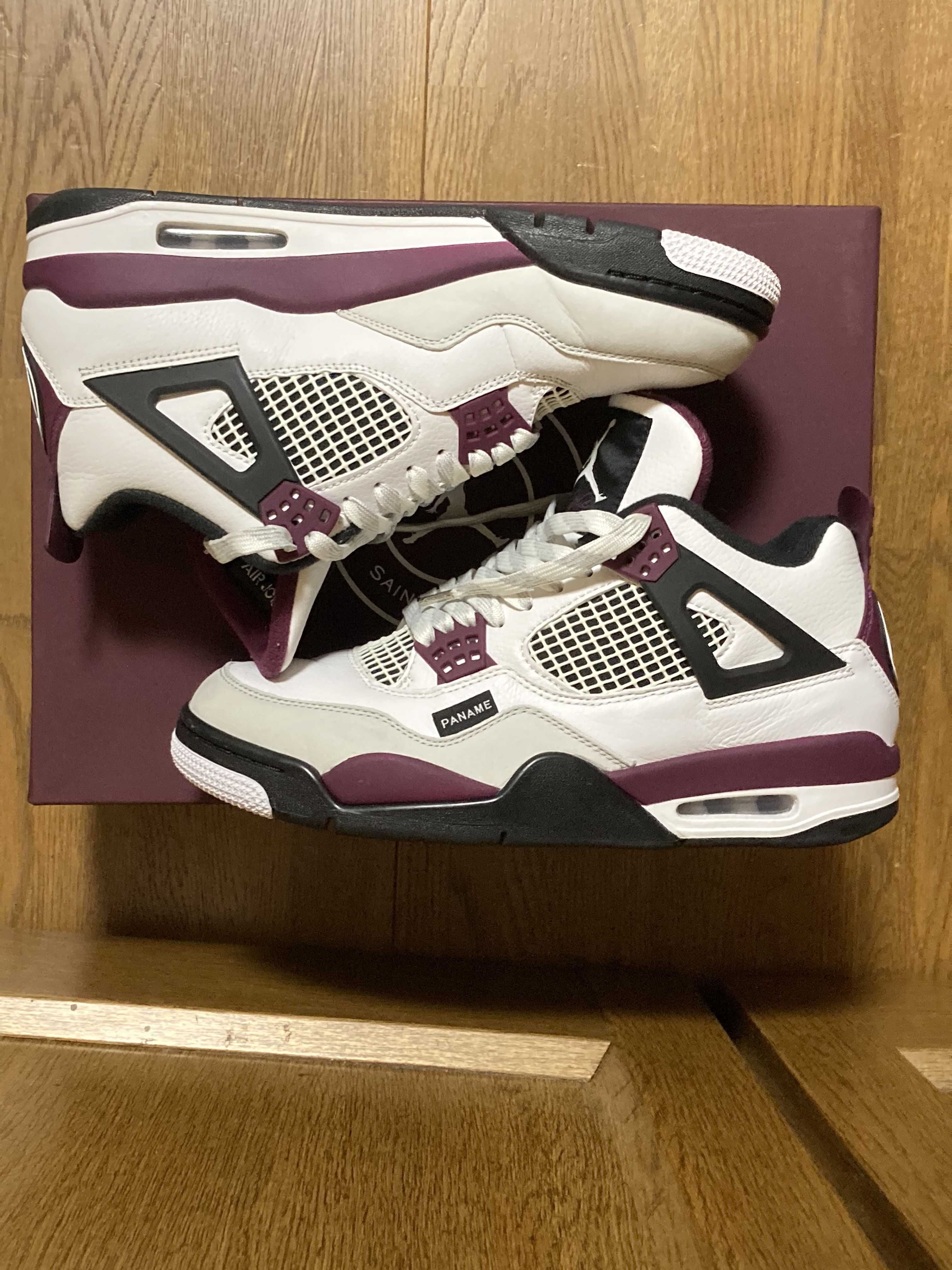Paris Saint Germain ×Nike Air Jordan 4 Retro "White/Bordeaux/Neutral Gray"