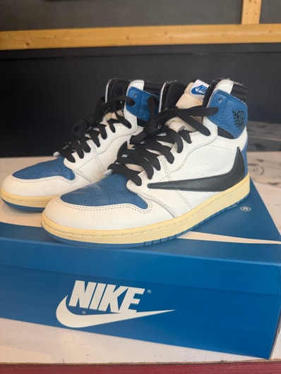 Travis Scott × fragment design × Nike Air Jordan 1 Retro High OG SP "Military Blue"