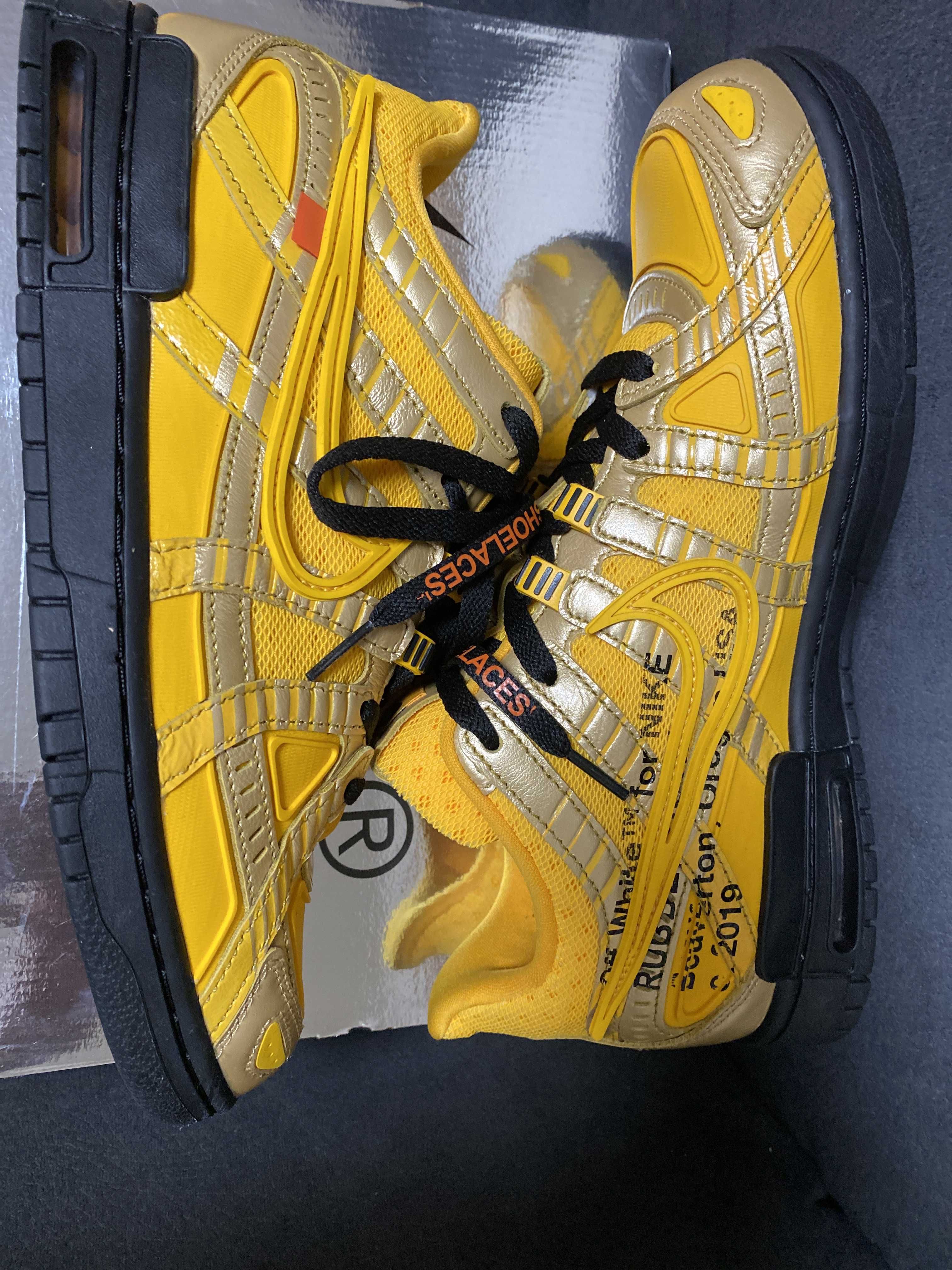 Off-White × Nike Air Rubber Dunk "University Gold"