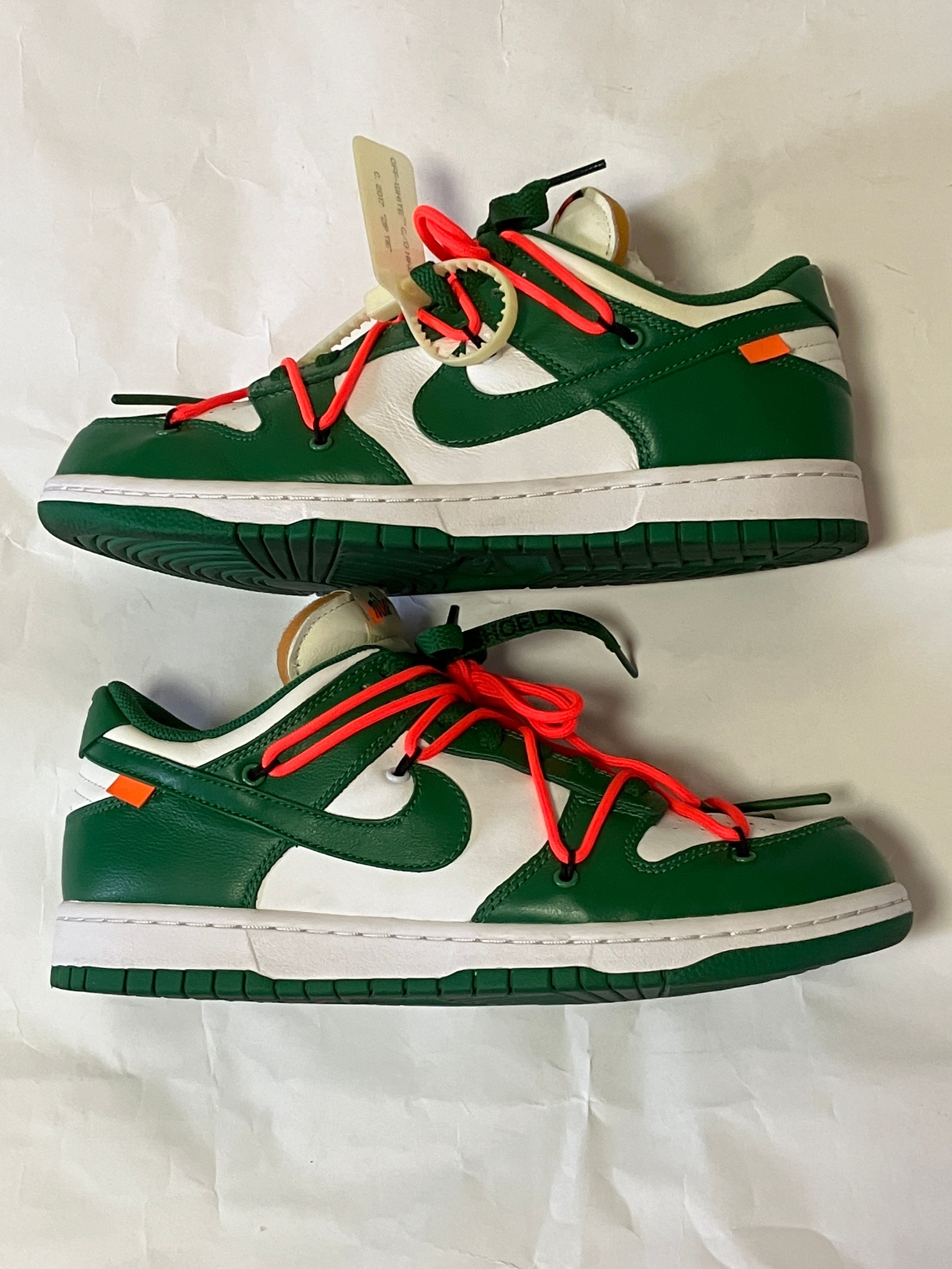 Off-White × Nike Dunk Low "White/Pine Green"
