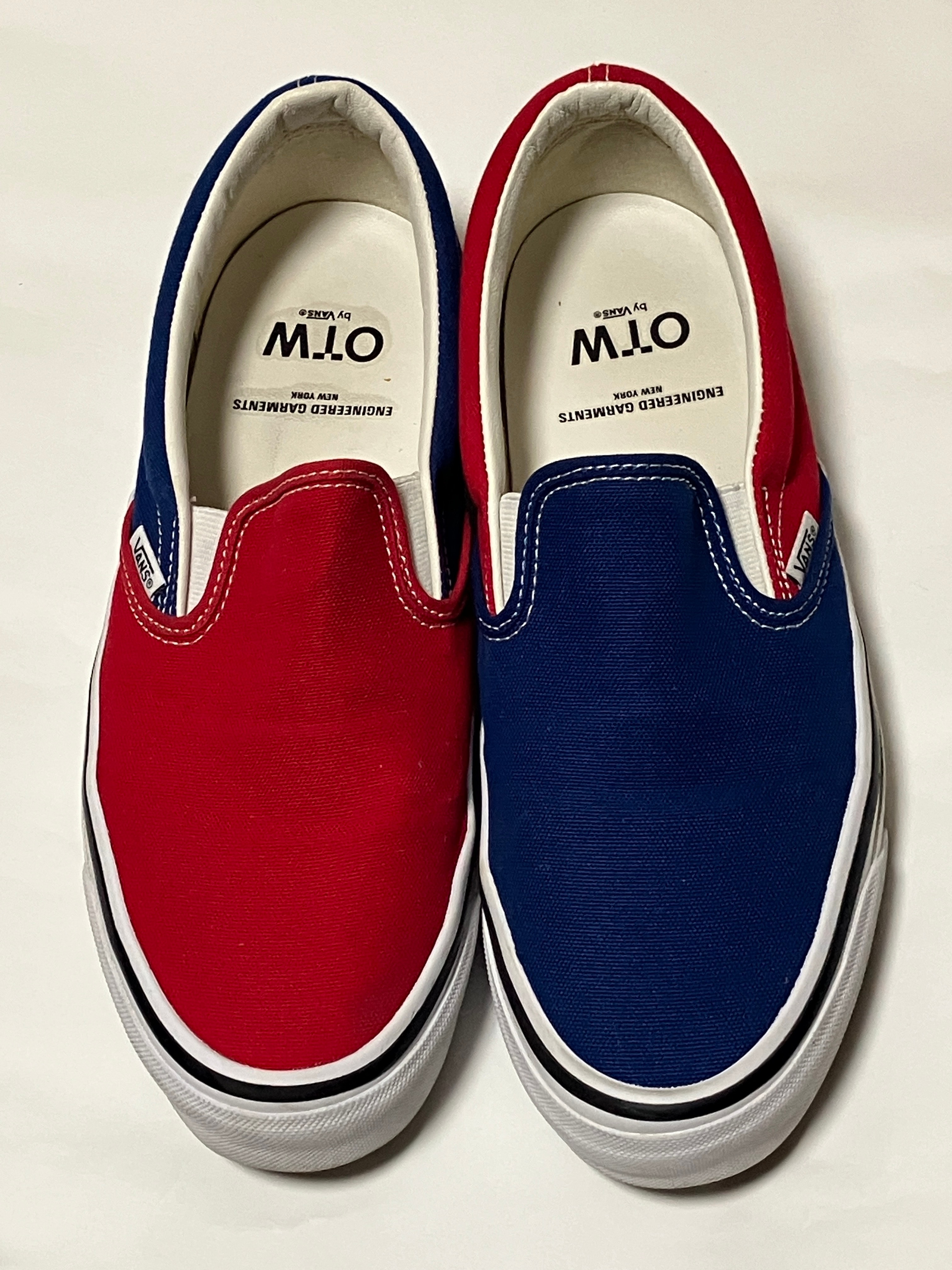 エンジニアド ガーメンツ × OTW バイ バンズ クラシック スリッポン98 "レッド/ネイビー"