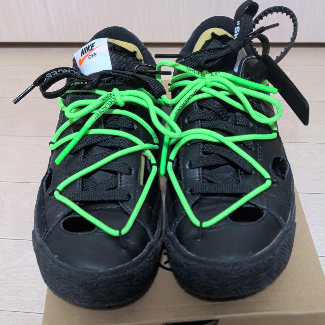 Off-White × Nike Blazer Low "Black and Electro Green"