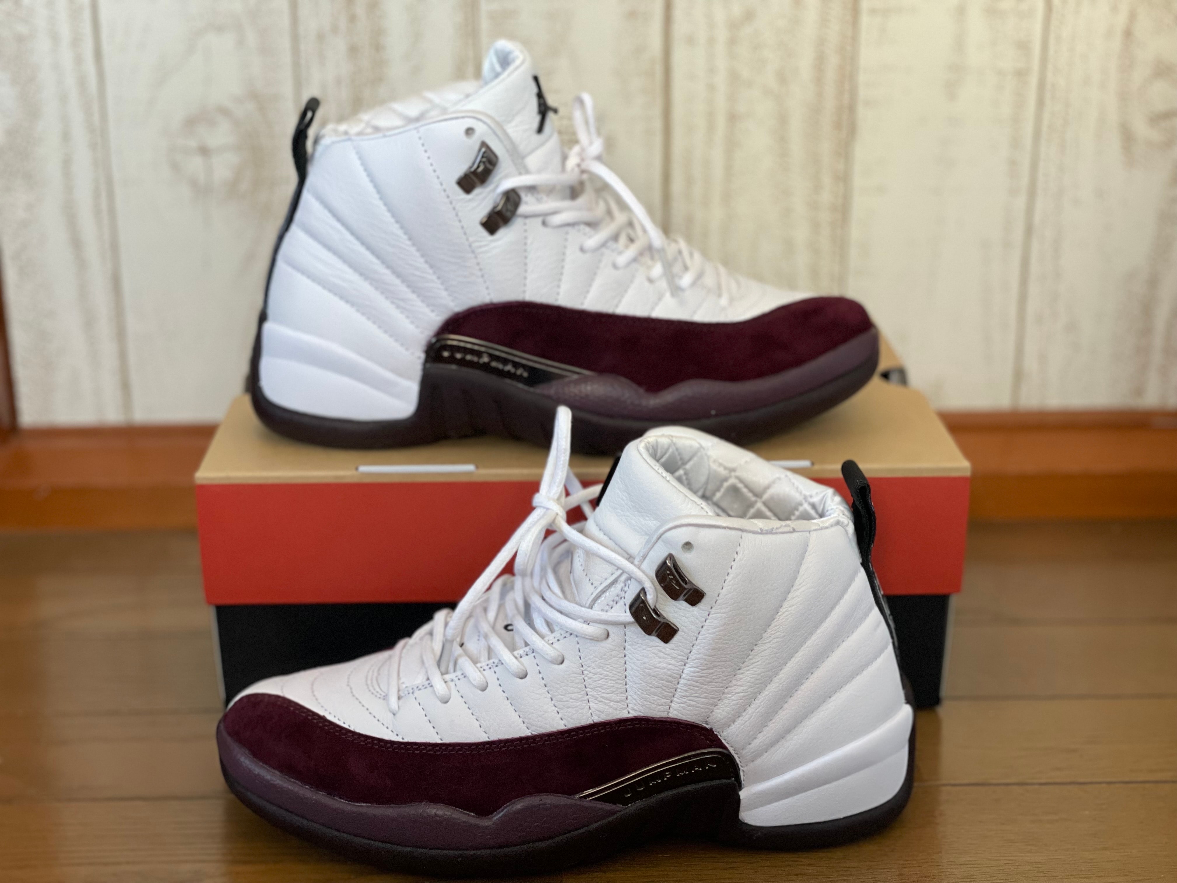 A Ma Maniere × Nike Women's Air Jordan 12 "White and Burgundy Crush"