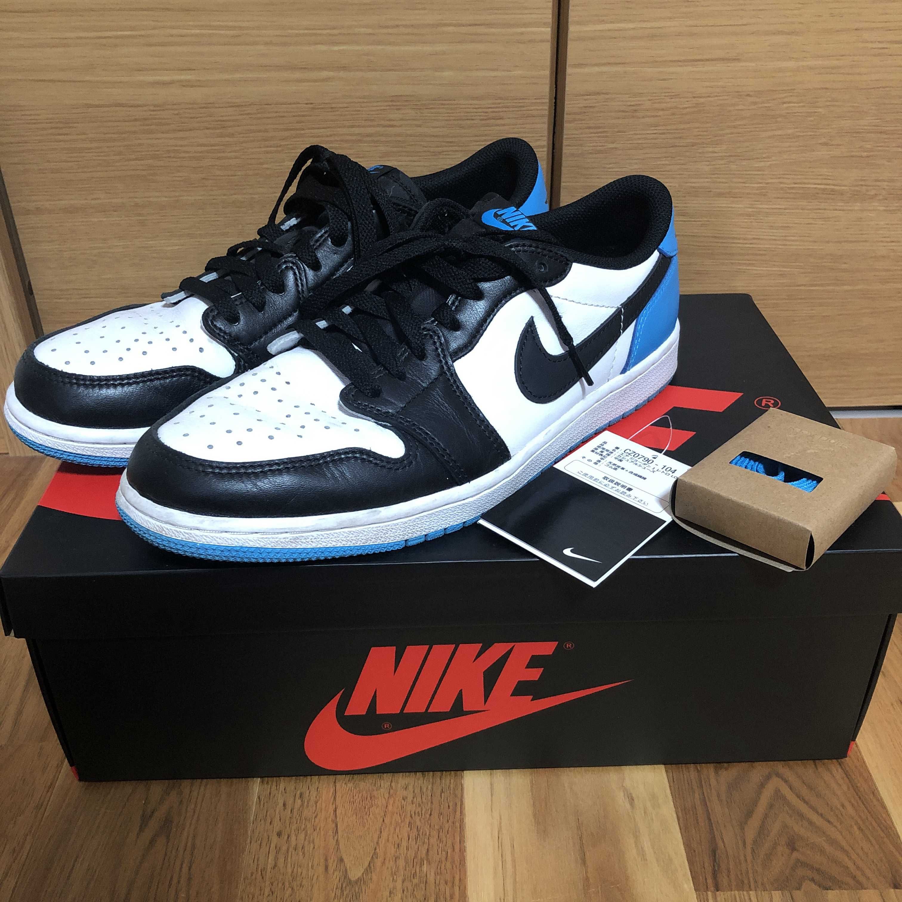 Nike Air Jordan 1 Low OG "Black and Dark Powder Blue/UNC"