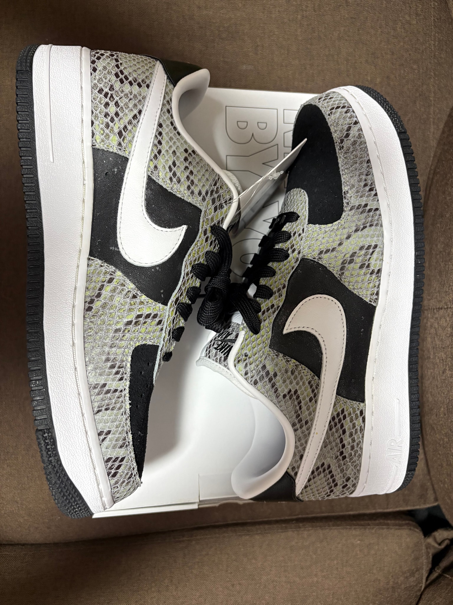Nike By You Air Force 1 Low Unlockd "Black/Grey Snake"