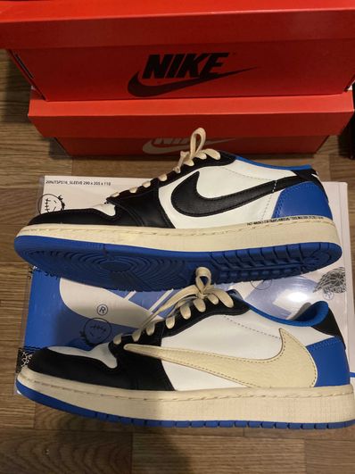 Travis Scott × fragment design × Nike Air Jordan 1 Low OG SP "Military Blue"