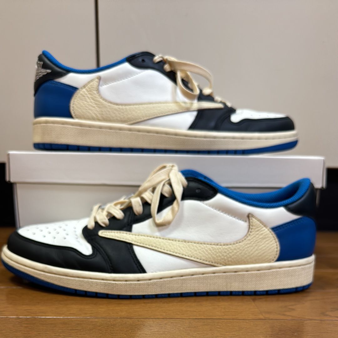Travis Scott × fragment design × Nike Air Jordan 1 Low OG SP "Military Blue"