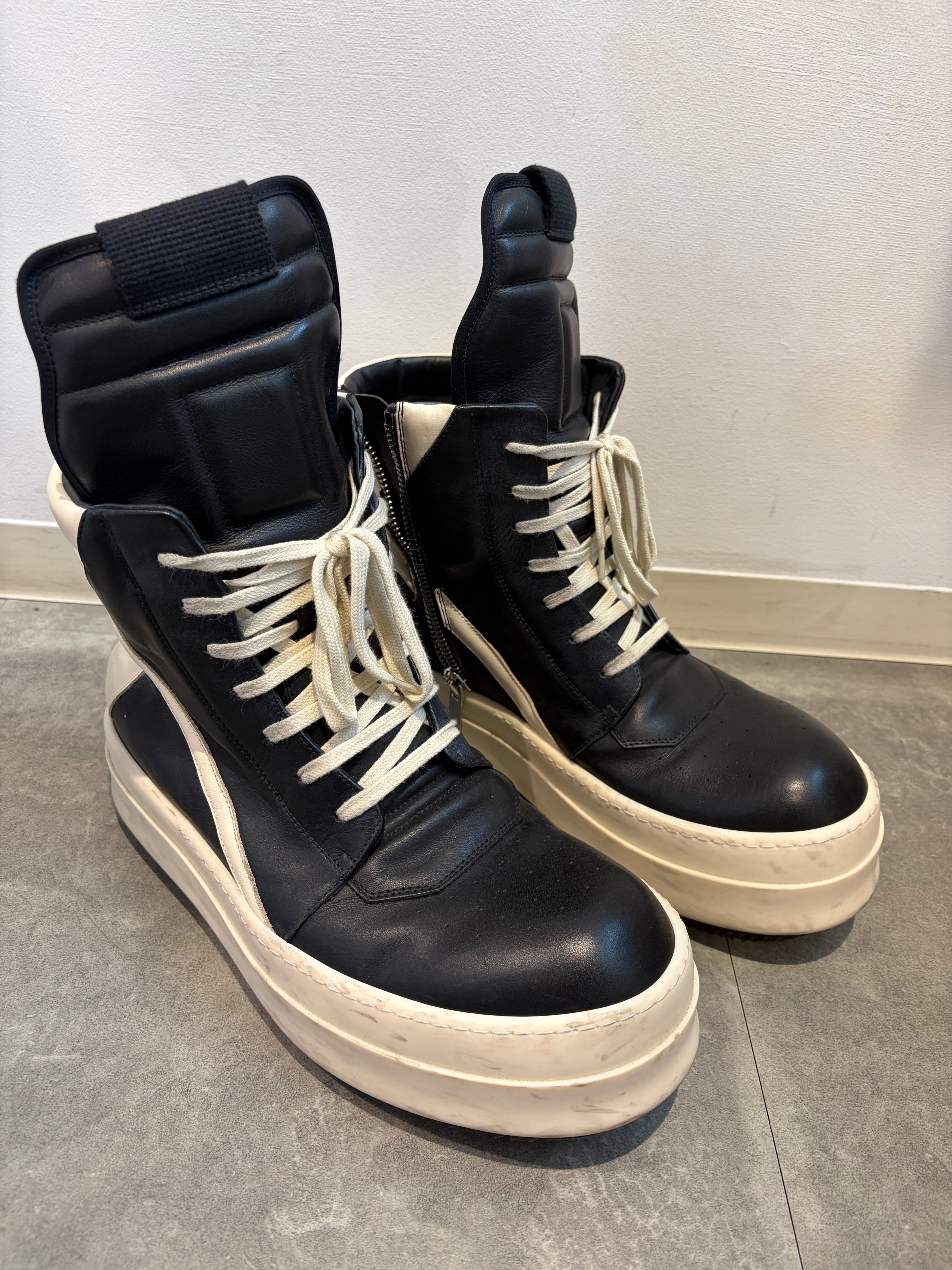 Rick Owens Mega Bumper Geobasket "Black/Milk"