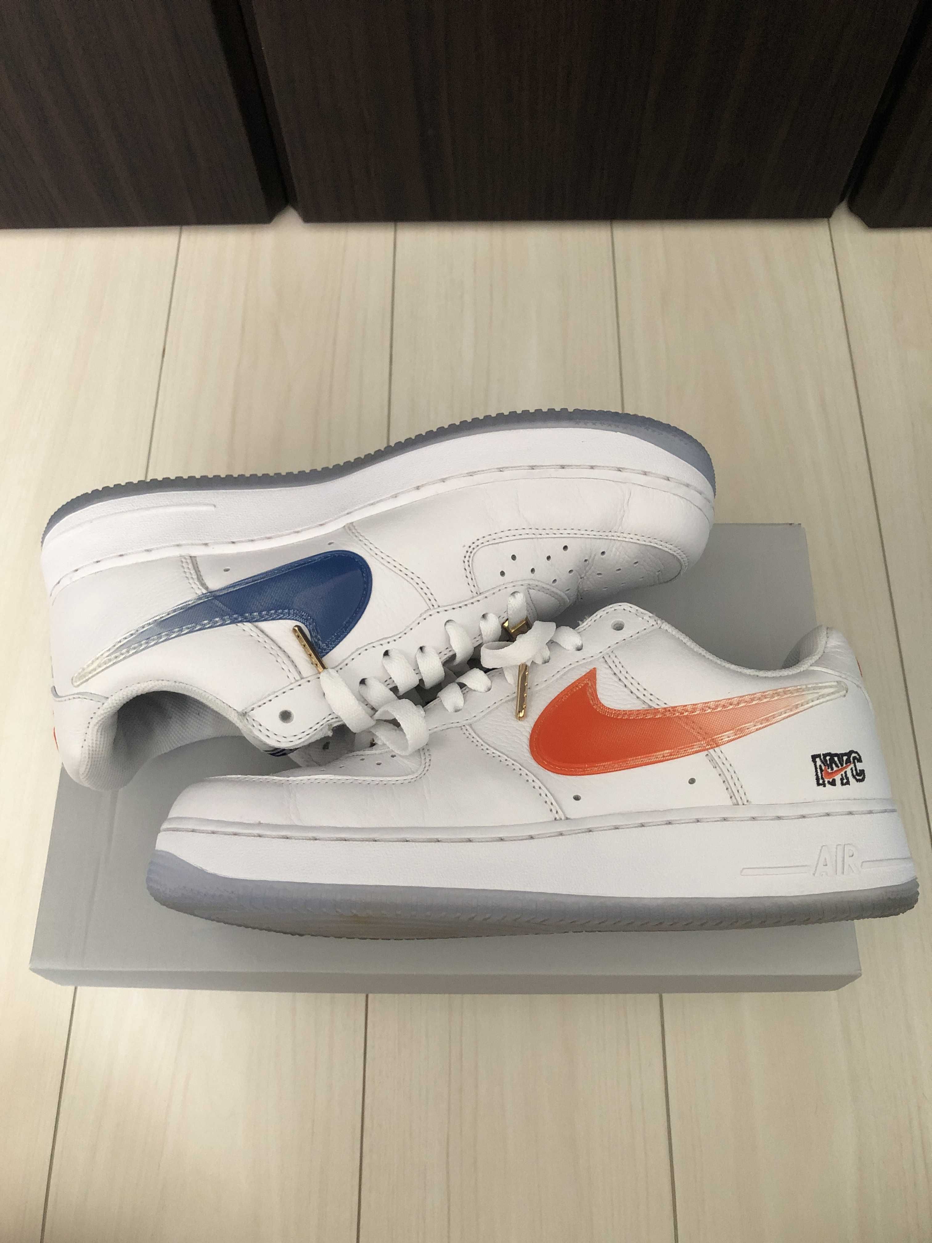 KITH × Nike Air Force 1 Low "White/Rush Blue/White/Brilliant Orange"
