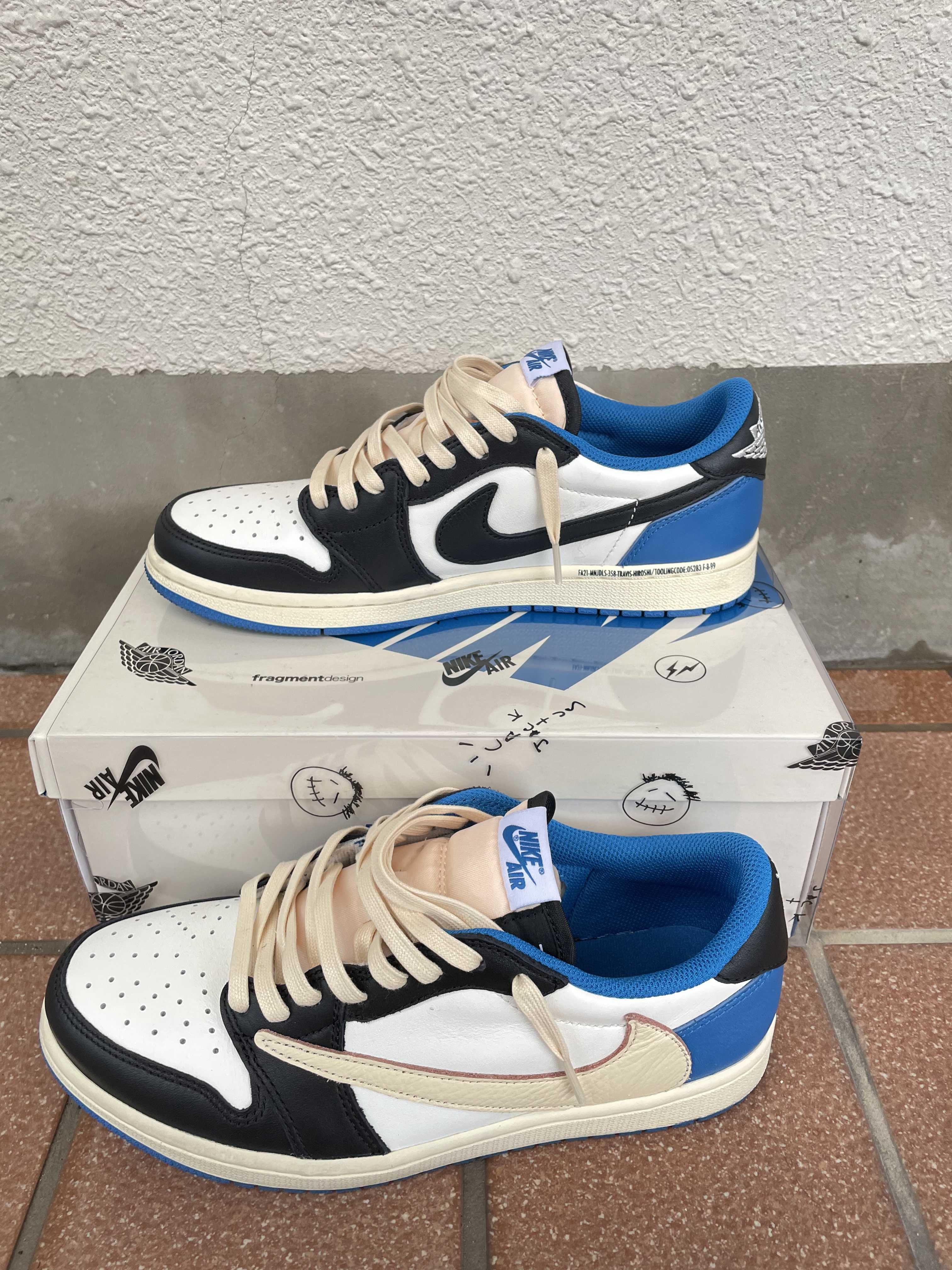 Travis Scott × fragment design × Nike Air Jordan 1 Low OG SP "Military Blue"