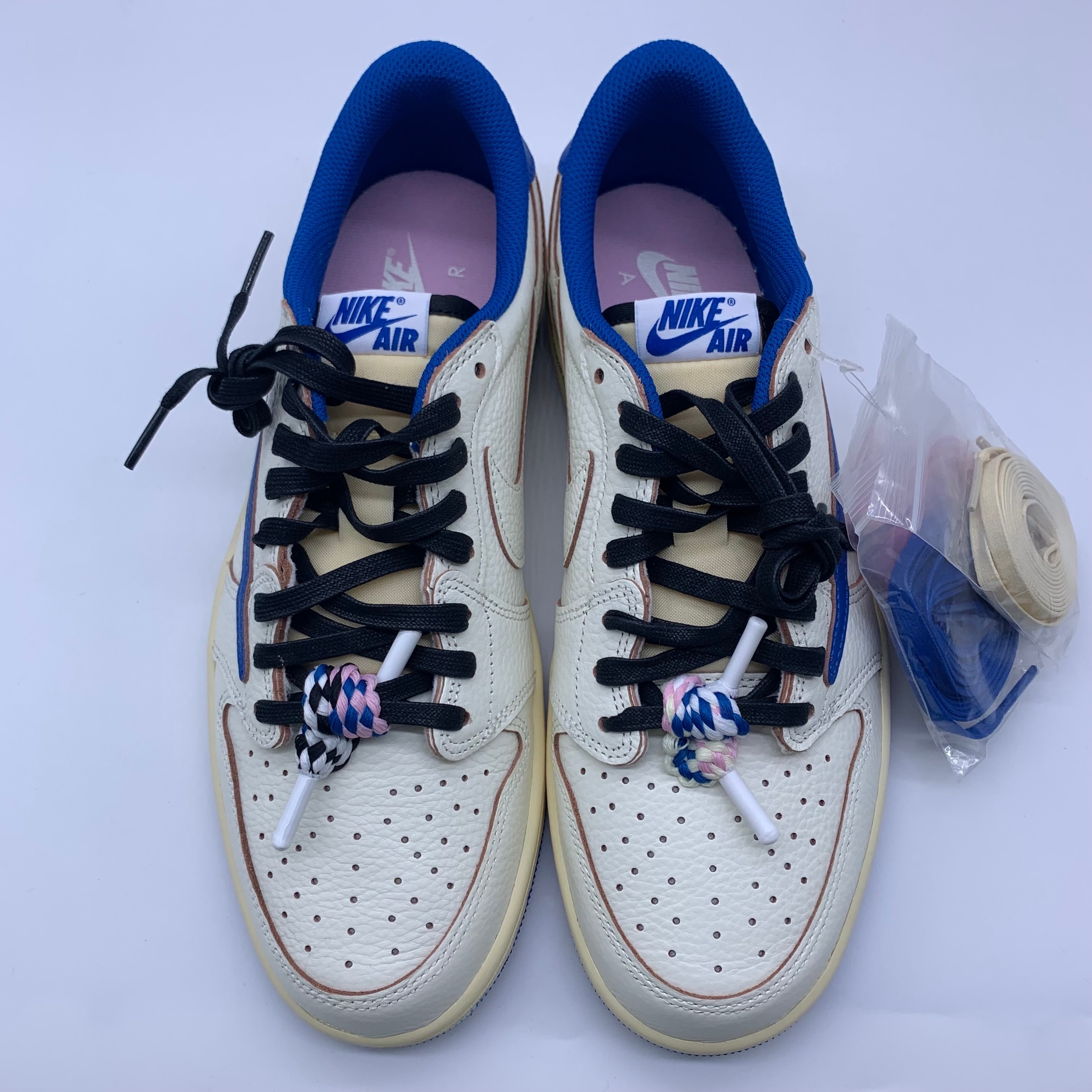 Travis Scott × fragment design × Nike Air Jordan 1 Low OG "Sail/Military Blue"