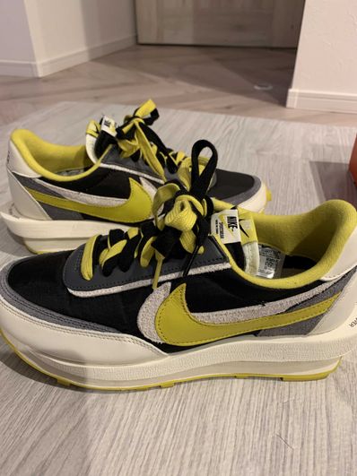 UNDERCOVER × sacai × Nike LD Waffle "Black/Sail-Dark Grey-Bright Citron"