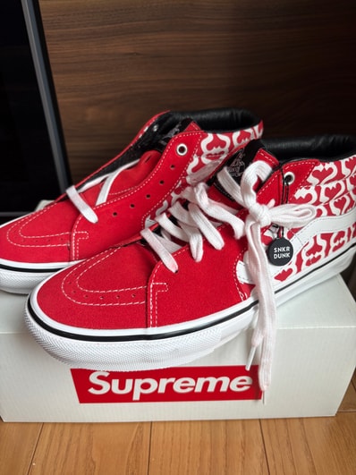 Supreme × Vans Monogram S Logo Skate Grosso Mid "Red"