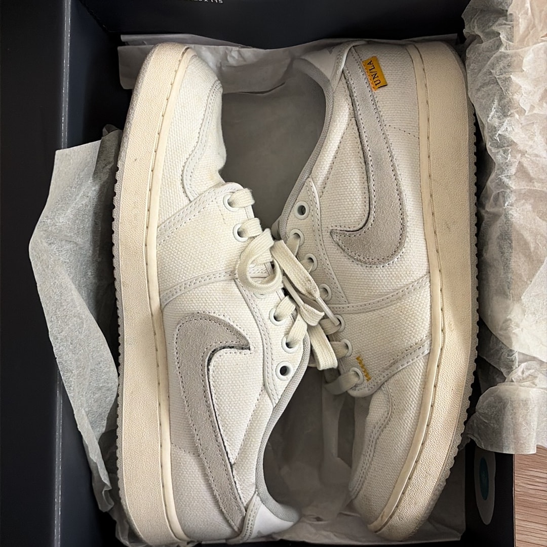 UNION × Nike Air Jordan 1 Low KO "White Canvas"