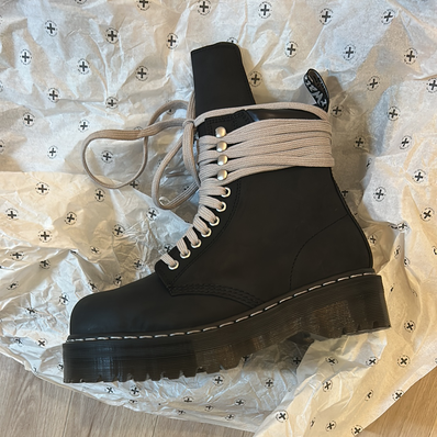 Rick Owens × Dr.Martens Quad Sole Steel Toe Boot "Black"