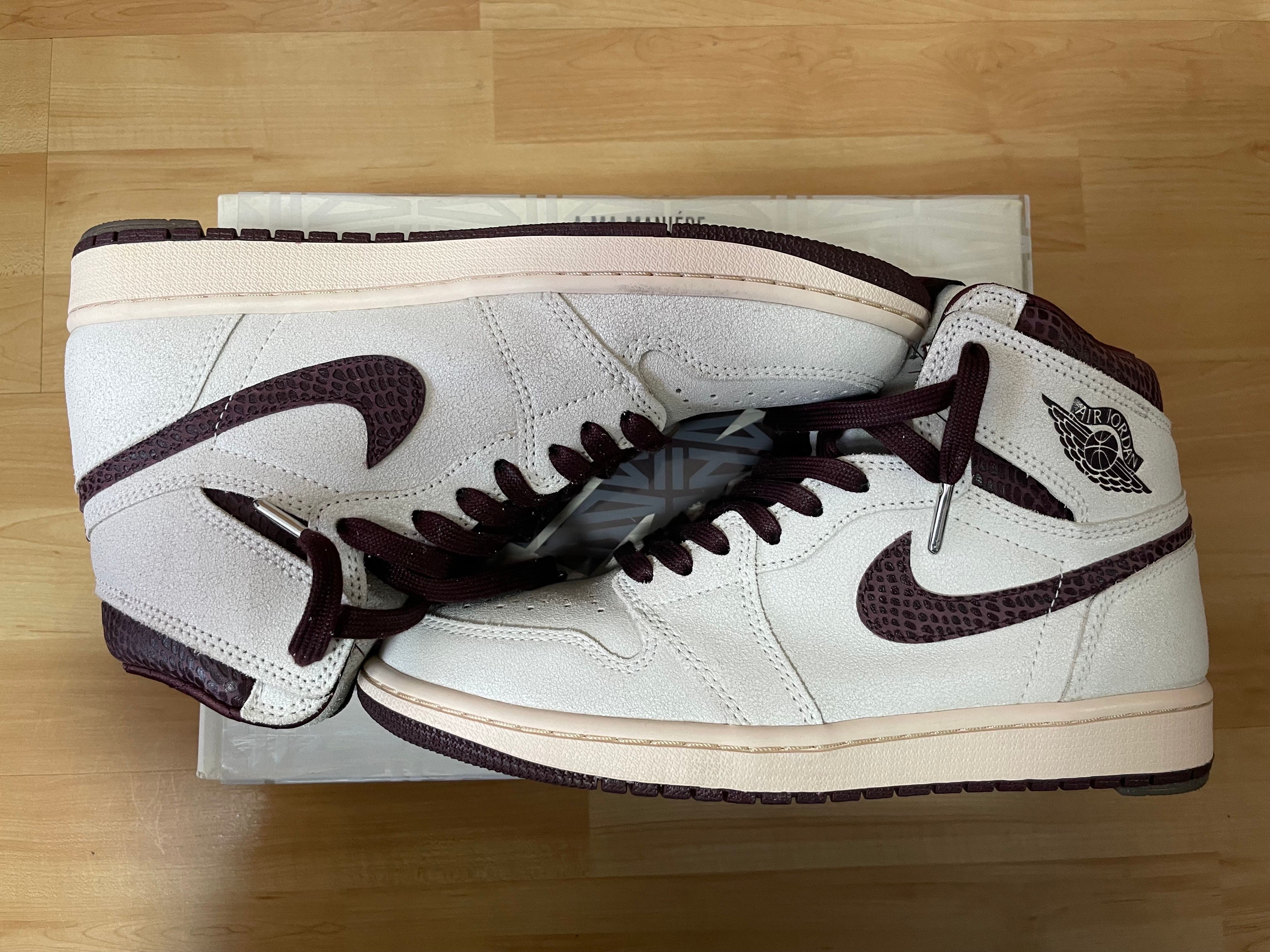 A Ma Maniere × Nike Air Jordan 1 Retro High OG "Sail and Burgundy"