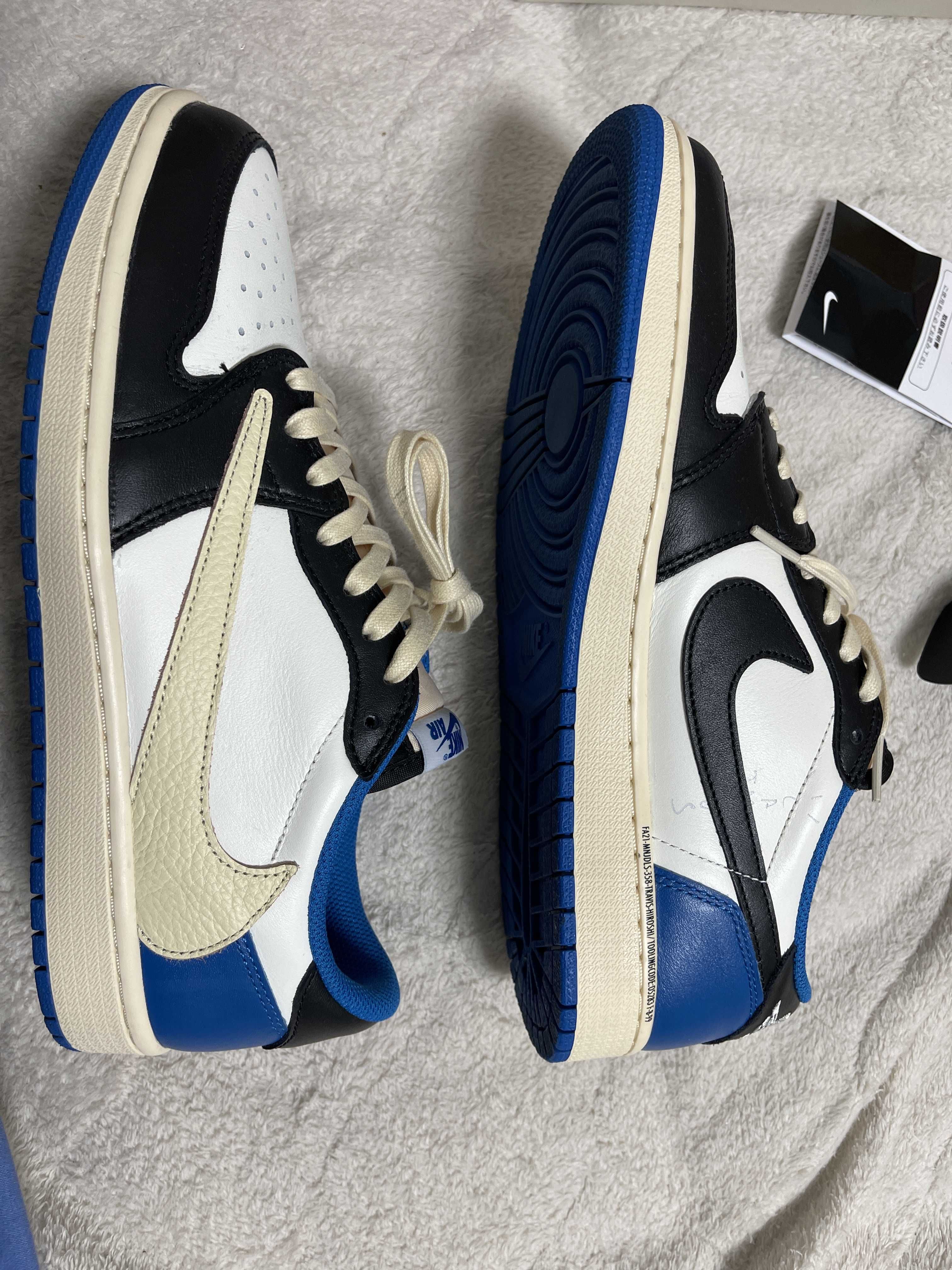 Travis Scott × fragment design × Nike Air Jordan 1 Low OG SP "Military Blue"