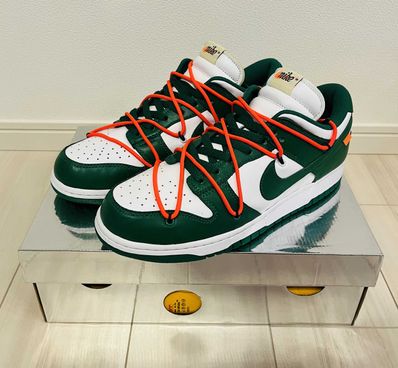 Off-White × Nike Dunk Low "White/Pine Green"