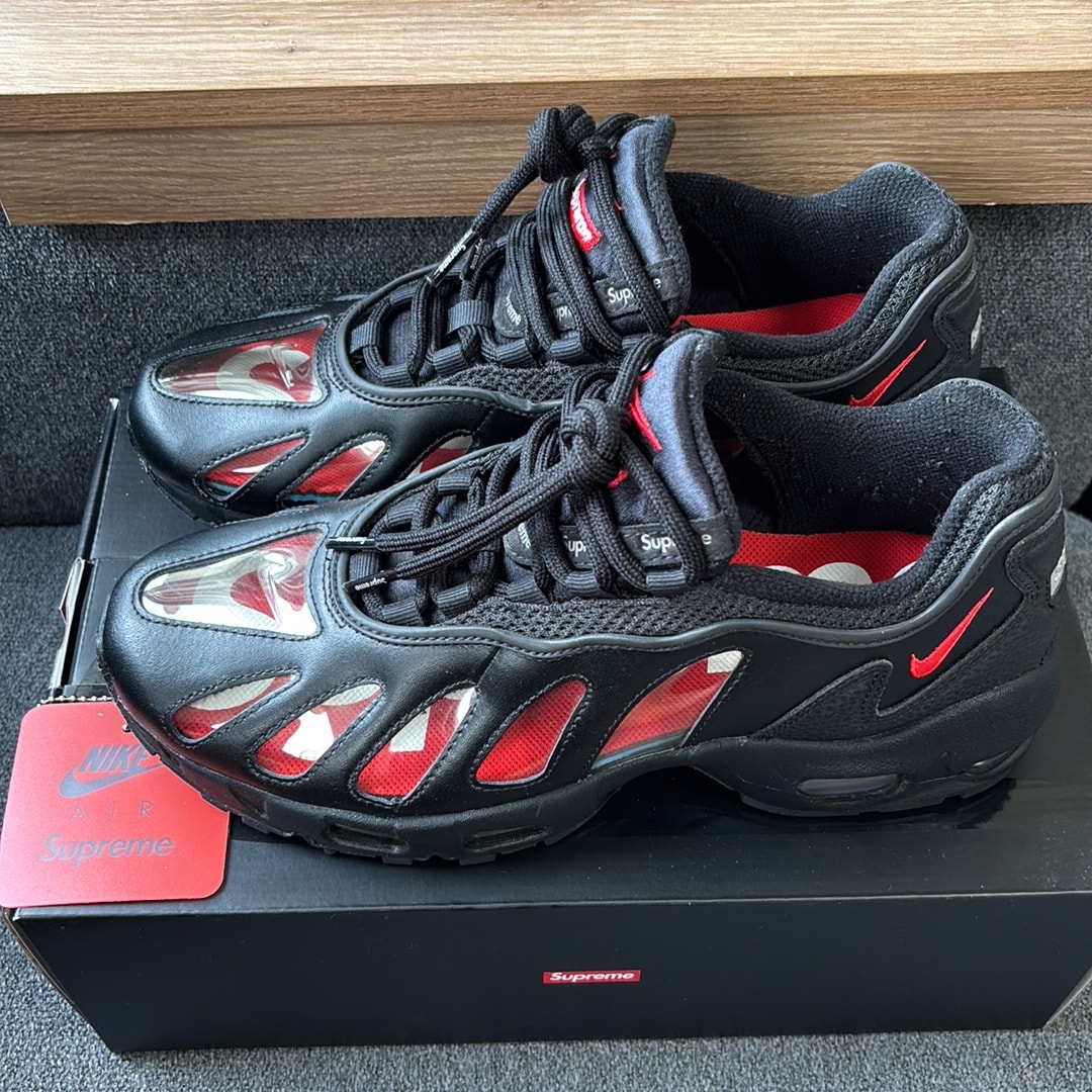 Supreme × Nike Air Max 96 "Black/Speed Red/Clear"