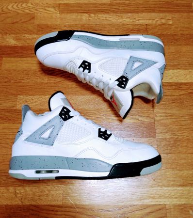 Nike GS Air Jordan 4 Retro OG BG "White/Fire Red/Black/Tech Grey" (2016)