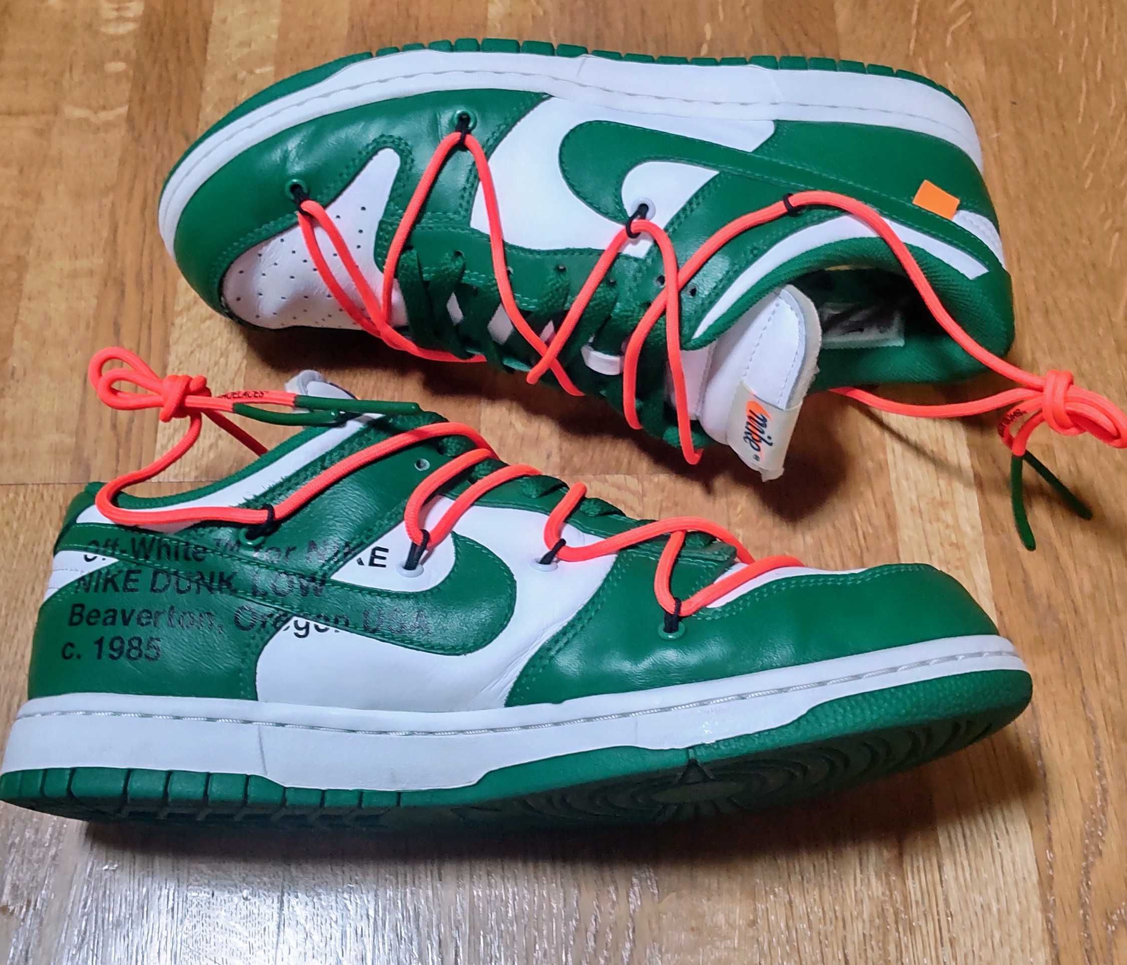 Off-White × Nike Dunk Low "White/Pine Green"