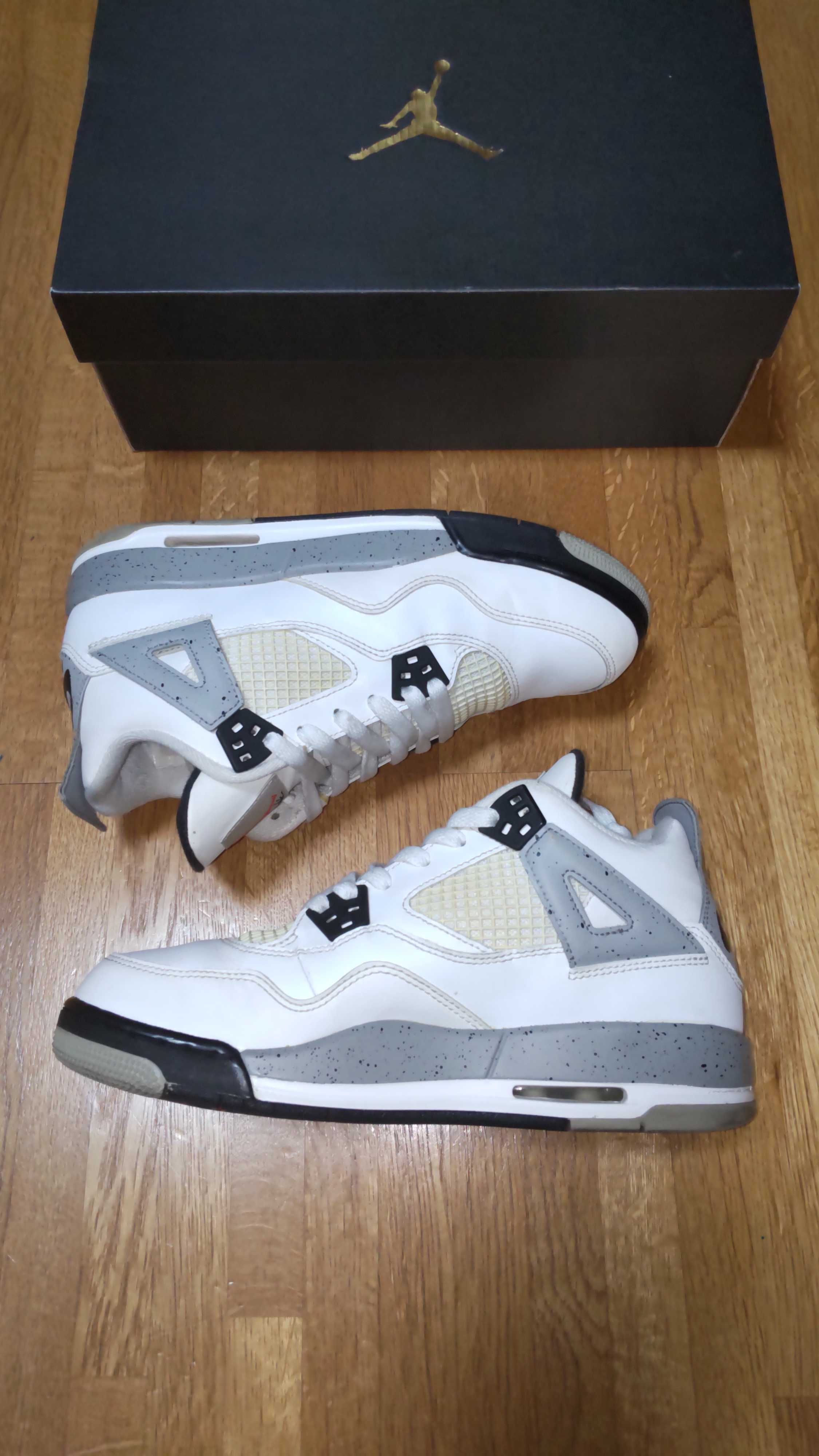 Nike GS Air Jordan 4 Retro OG BG "White/Fire Red/Black/Tech Grey" (2016)