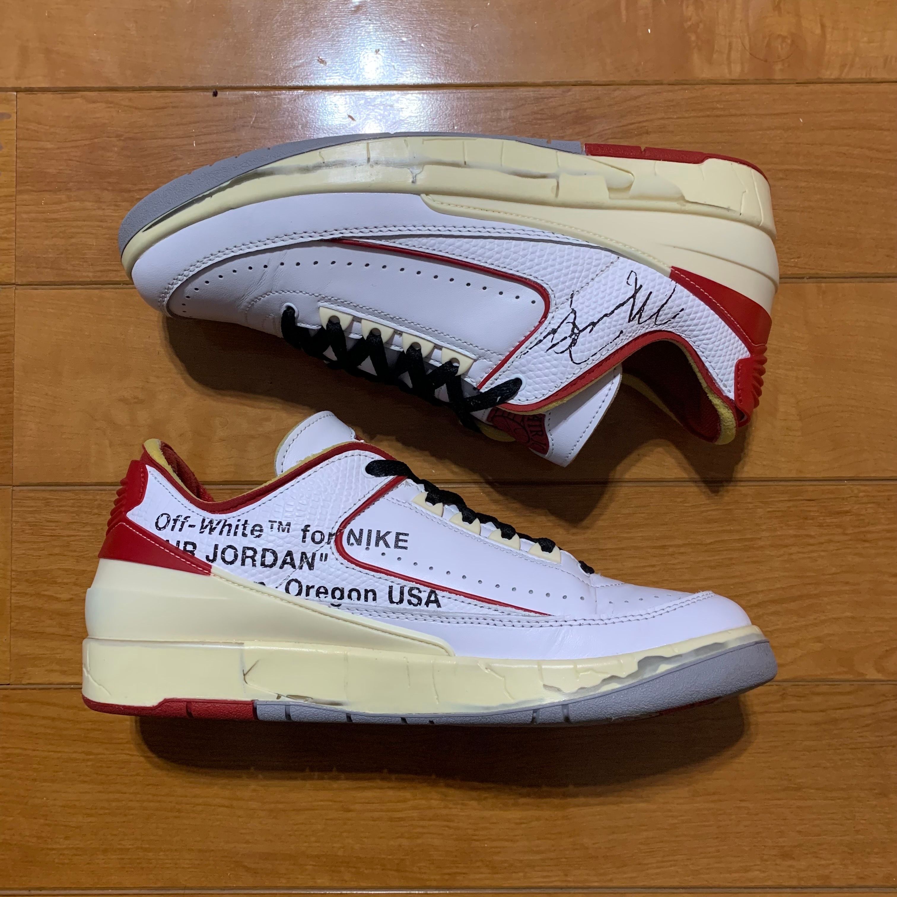 Off-White × Nike Air Jordan 2 Low "White and Varsity Red"