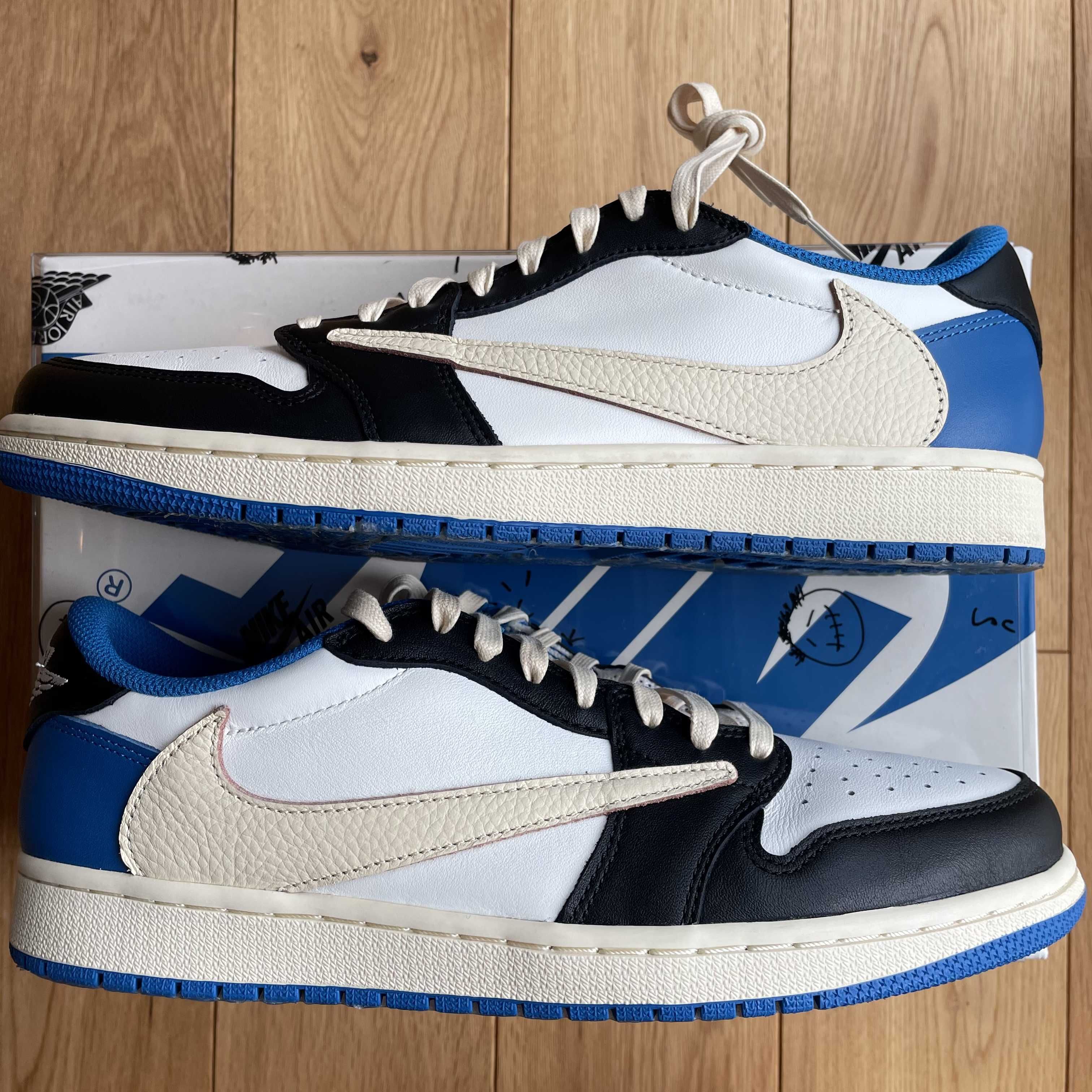 Travis Scott × fragment design × Nike Air Jordan 1 Low OG SP "Military Blue"