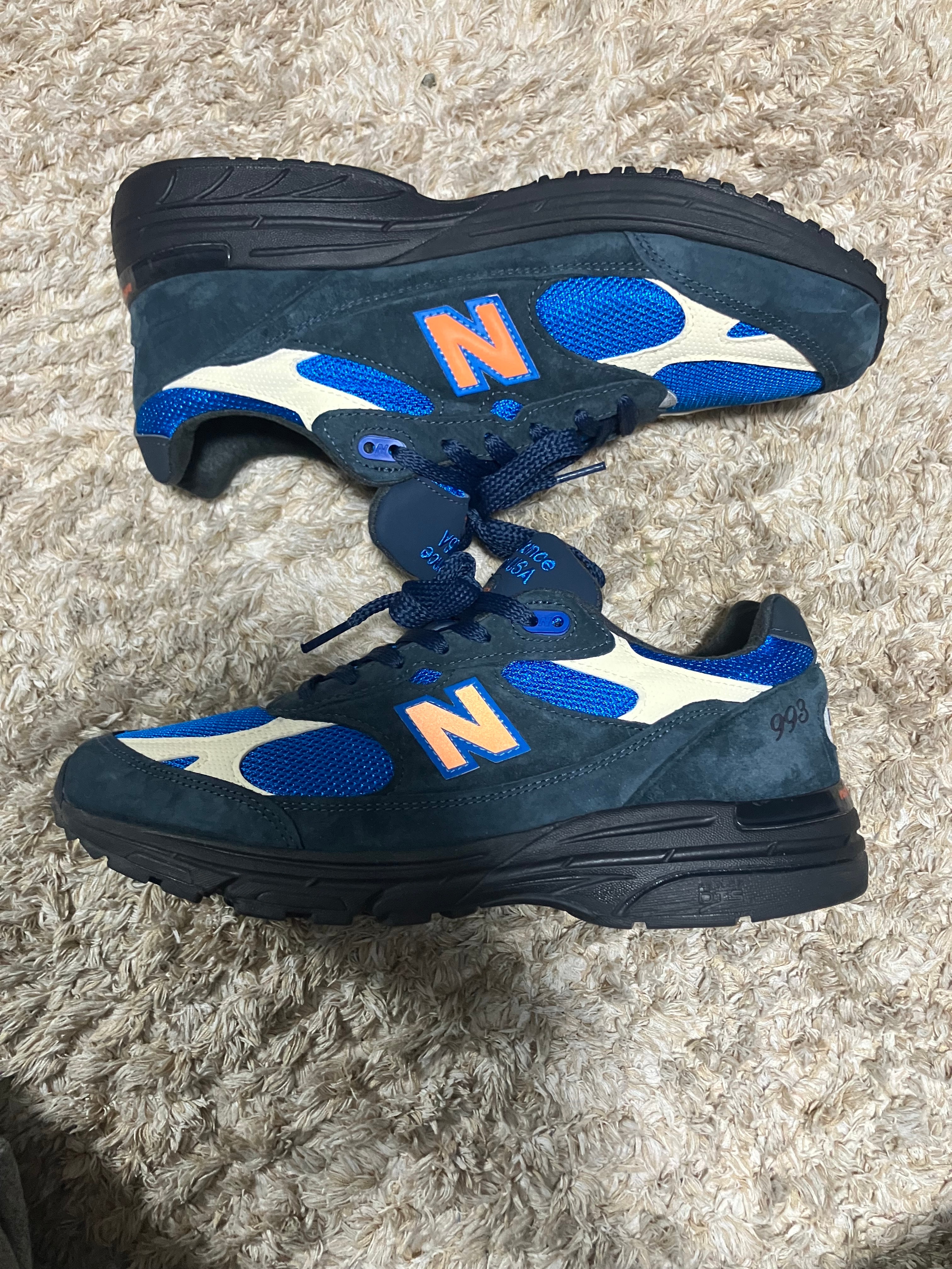 KITH × New Balance 993 Madison Square Garden "Navy/Princess Blue"
