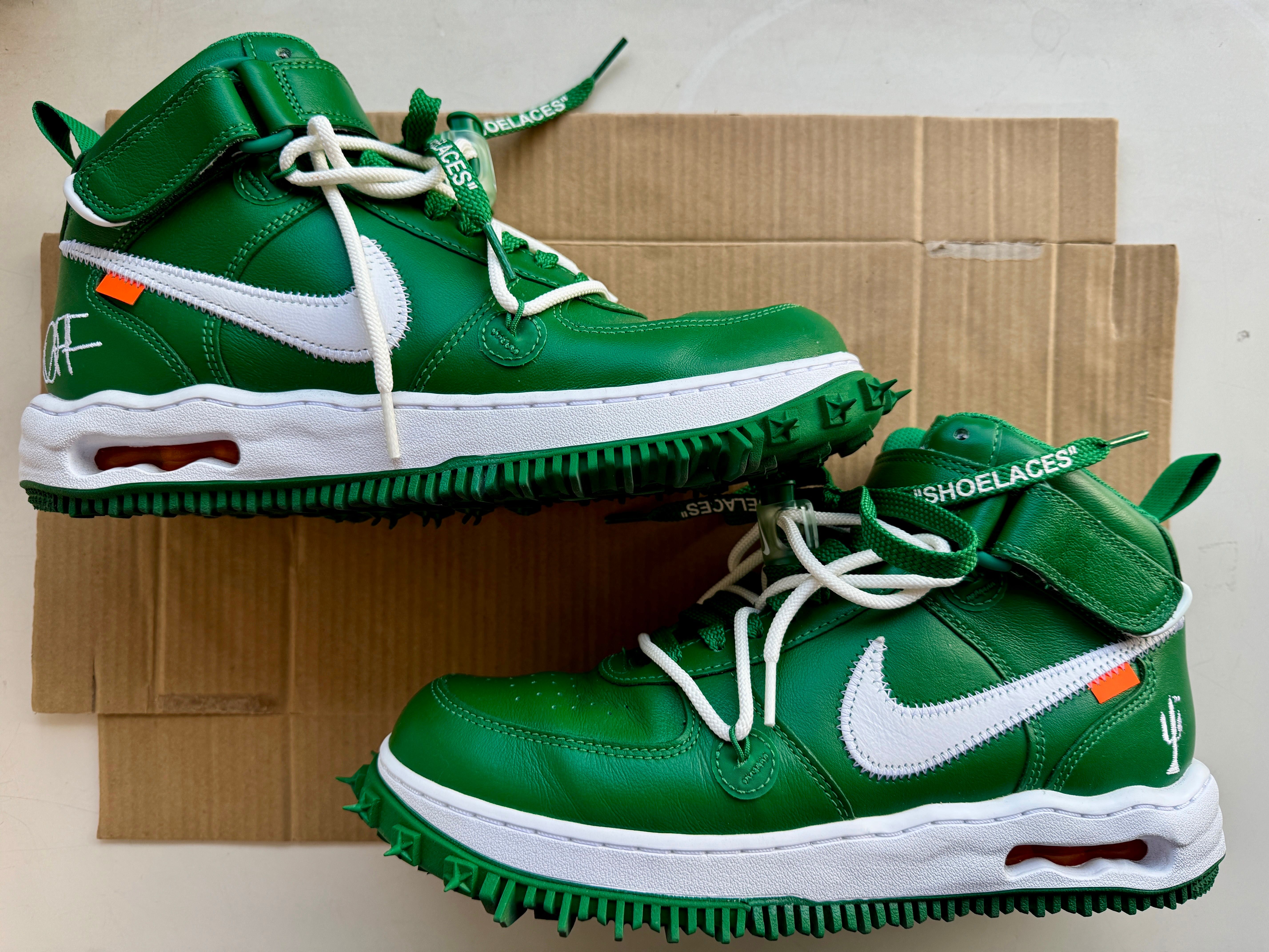 Off-White × Nike Air Force 1 Mid SP LTHR "Pine Green"
