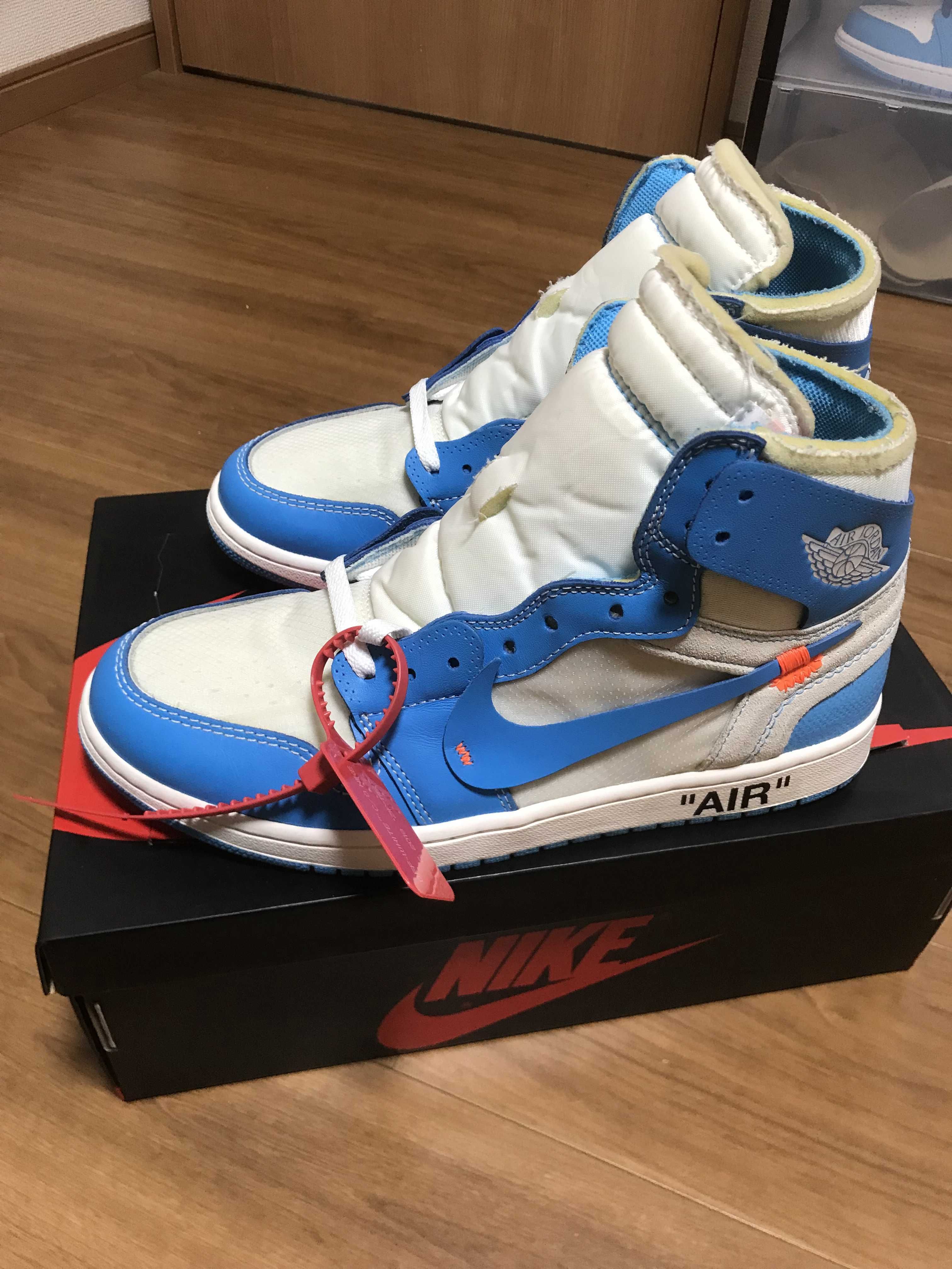 Off-White × Nike Air Jordan 1 High UNC "White/Dark Powder Blue"
