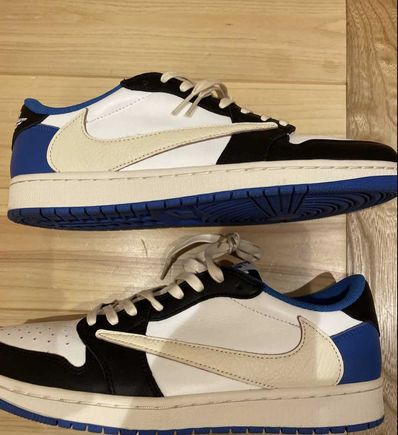 Travis Scott × fragment design × Nike Air Jordan 1 Low OG SP "Military Blue"