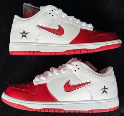 Supreme × Nike Dunk Low "Varsity Red/White"