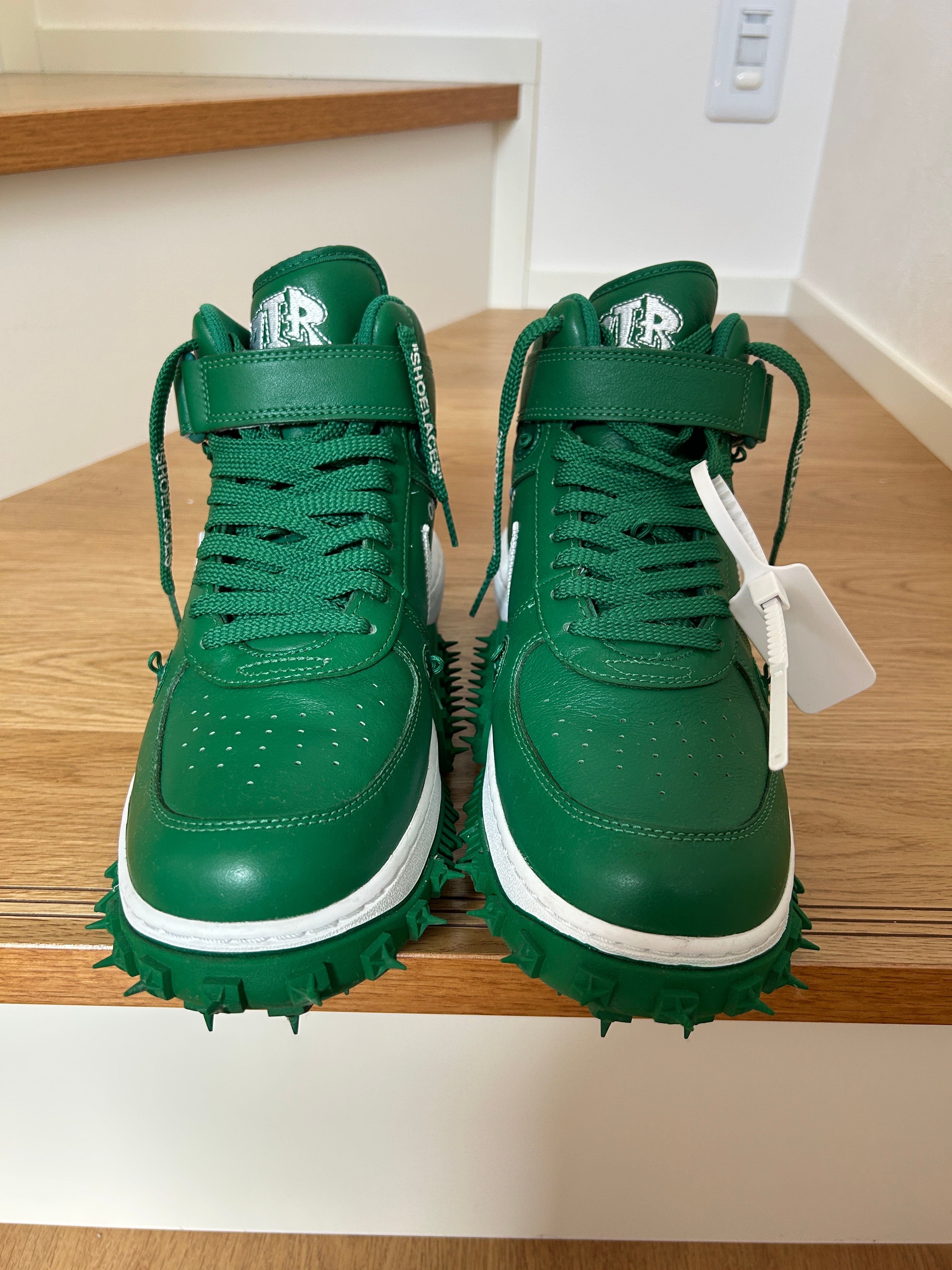 Off-White × Nike Air Force 1 Mid SP LTHR "Pine Green"