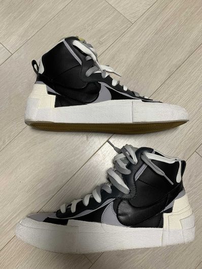sacai × NIKE BLAZER MID "BLACK/WOLF GREY/WHITE"