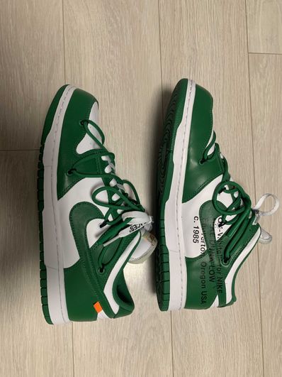 Off-White × Nike Dunk Low "White/Pine Green"