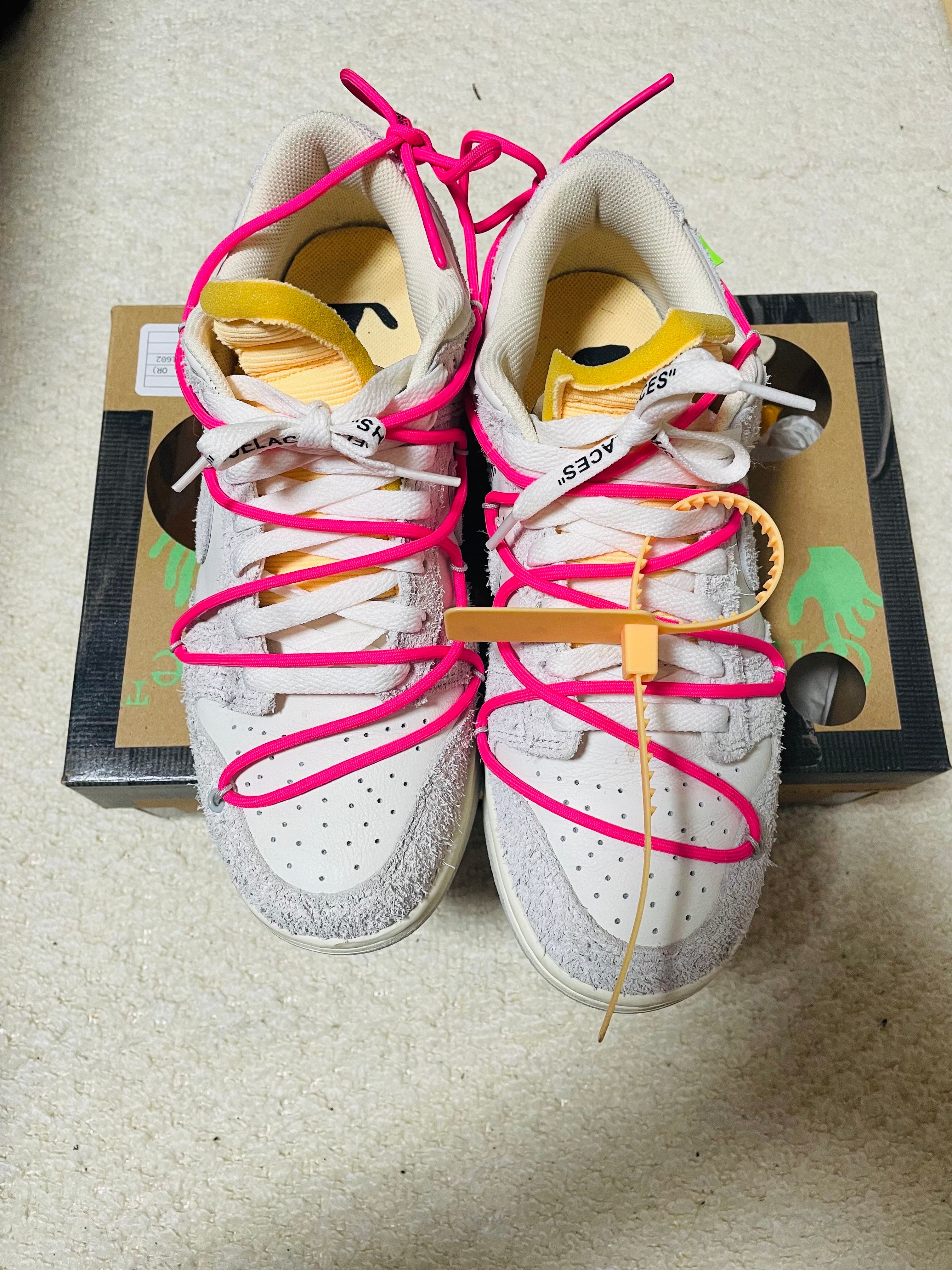 Off-White × Nike Dunk Low "Sail/Neutral Gray/Hyper Pink"