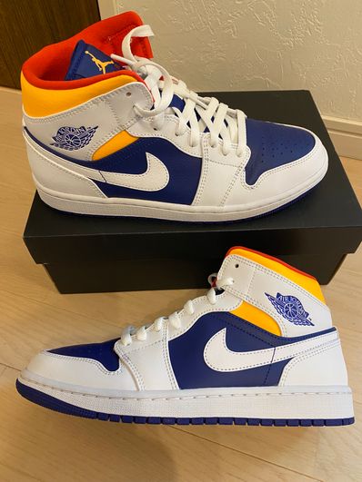 NIKE AIR JORDAN 1 MID "WHITE/NAVY/YELLOW"