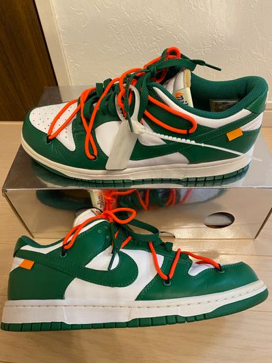 Off-White × Nike Dunk Low "White/Pine Green"