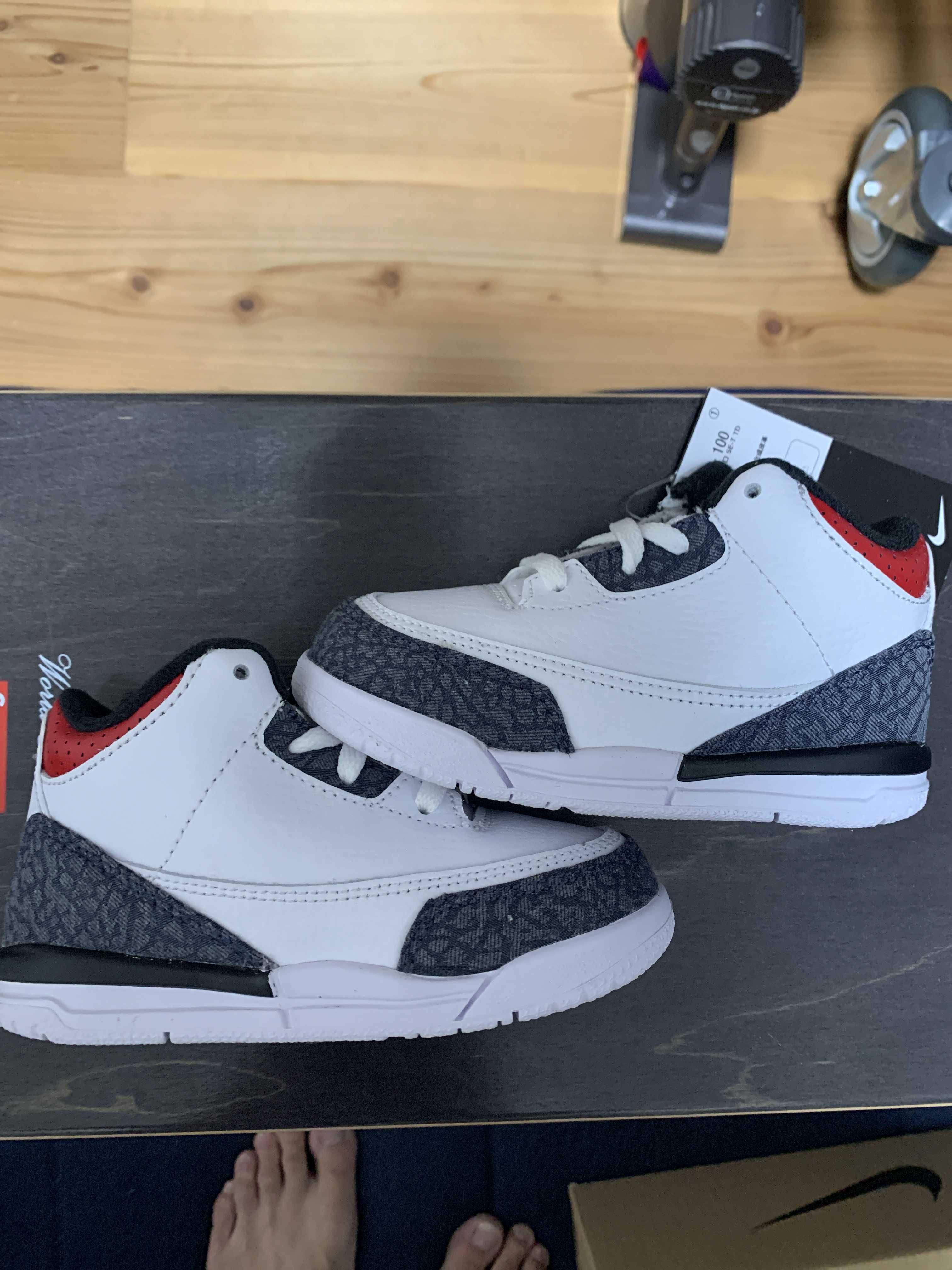 Nike TD Air Jordan 3 Retro SE-T "Fire Red Denim"