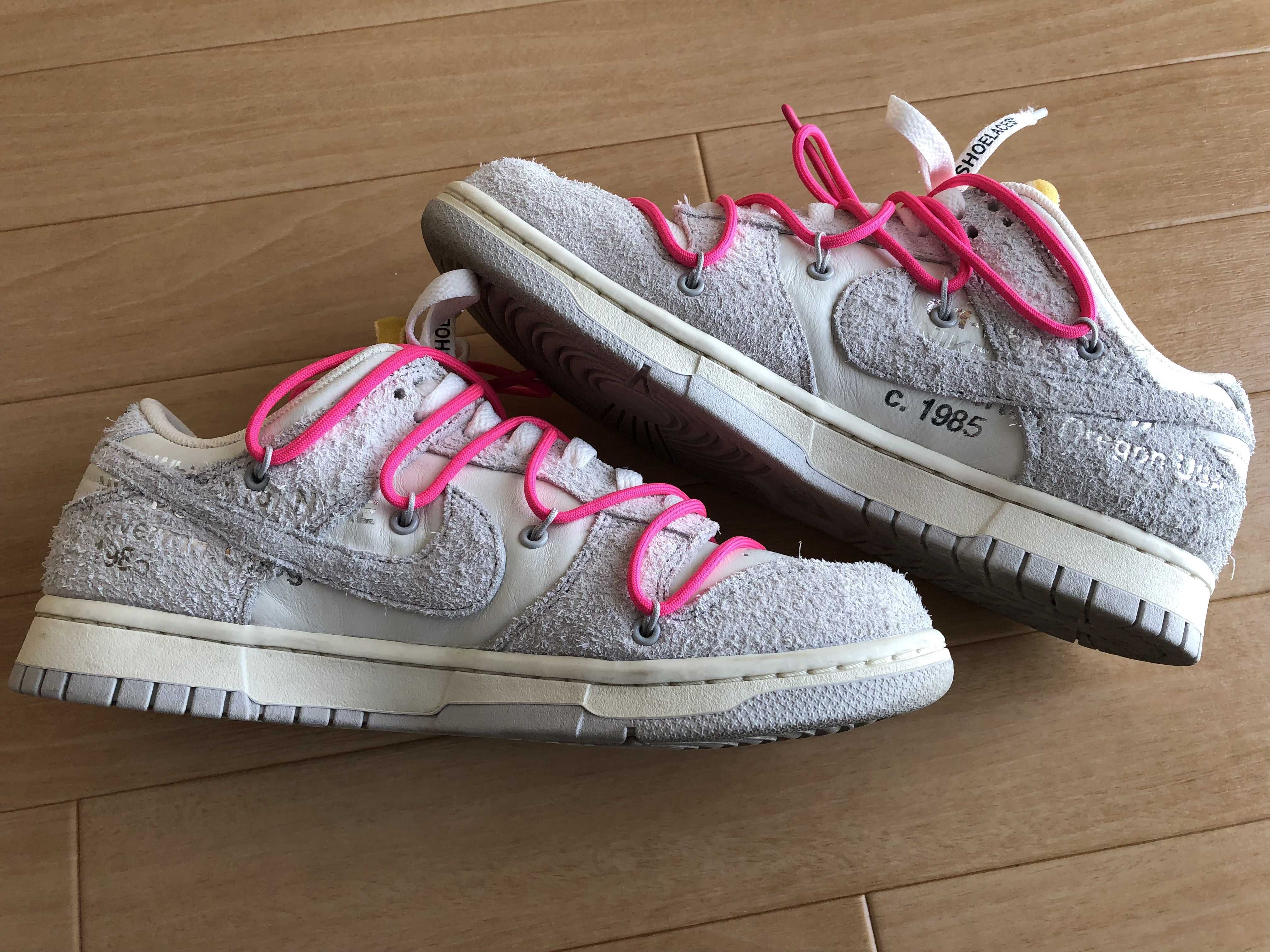 Off-White × Nike Dunk Low "Sail/Neutral Gray/Hyper Pink"