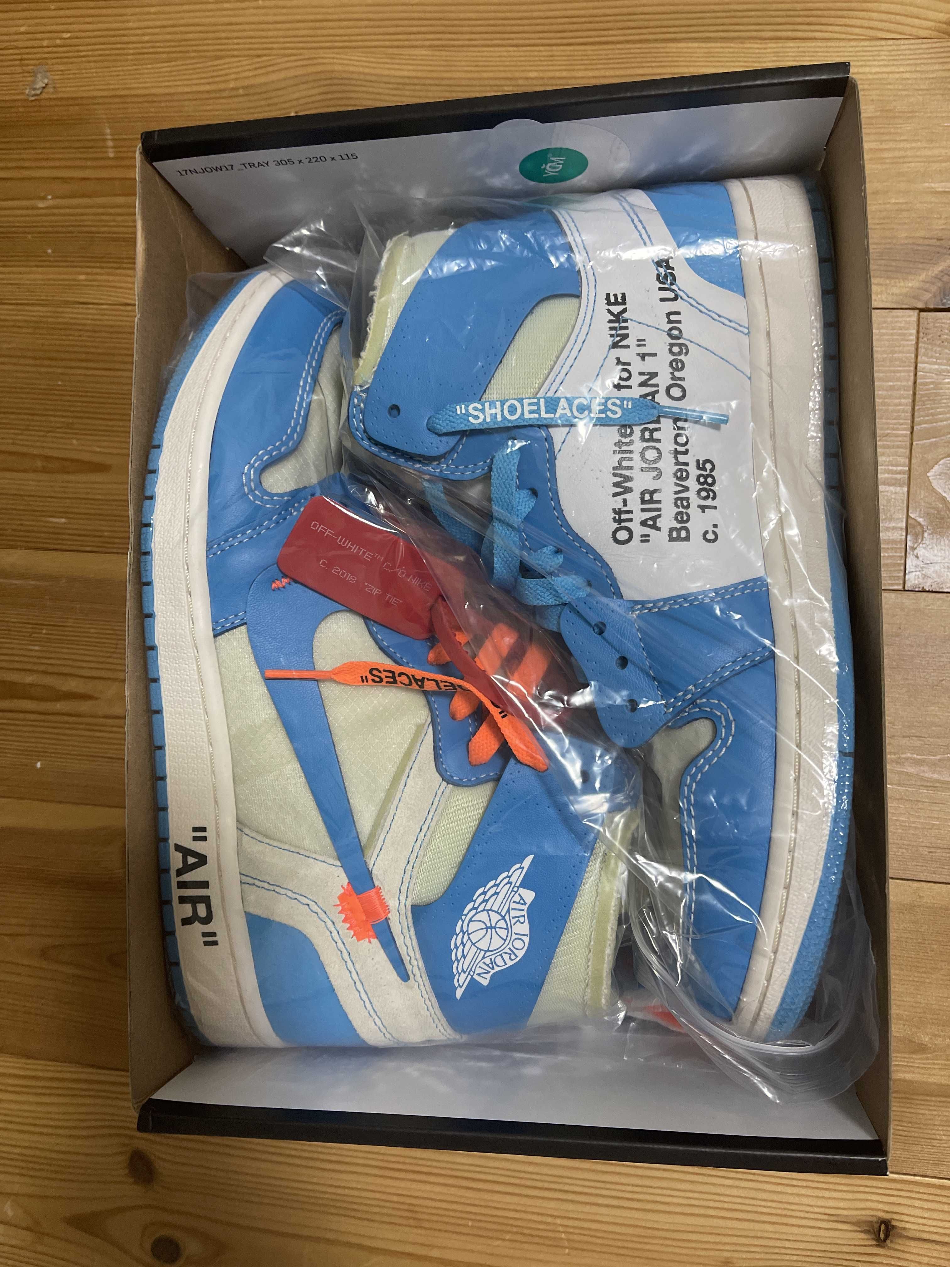 Off-White × Nike Air Jordan 1 High UNC "White/Dark Powder Blue"