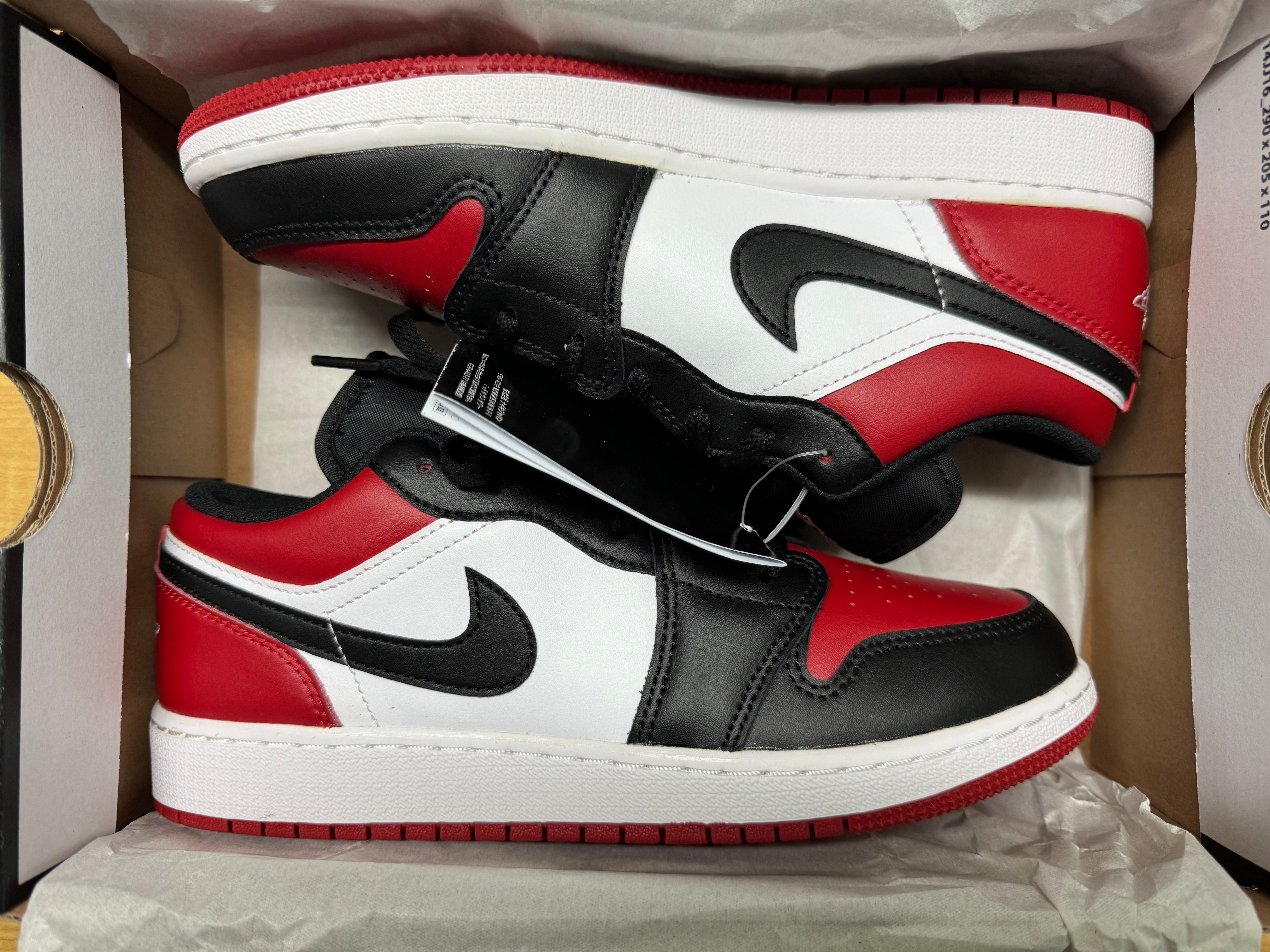 Nike GS Air Jordan 1 Low "Bred Toe"