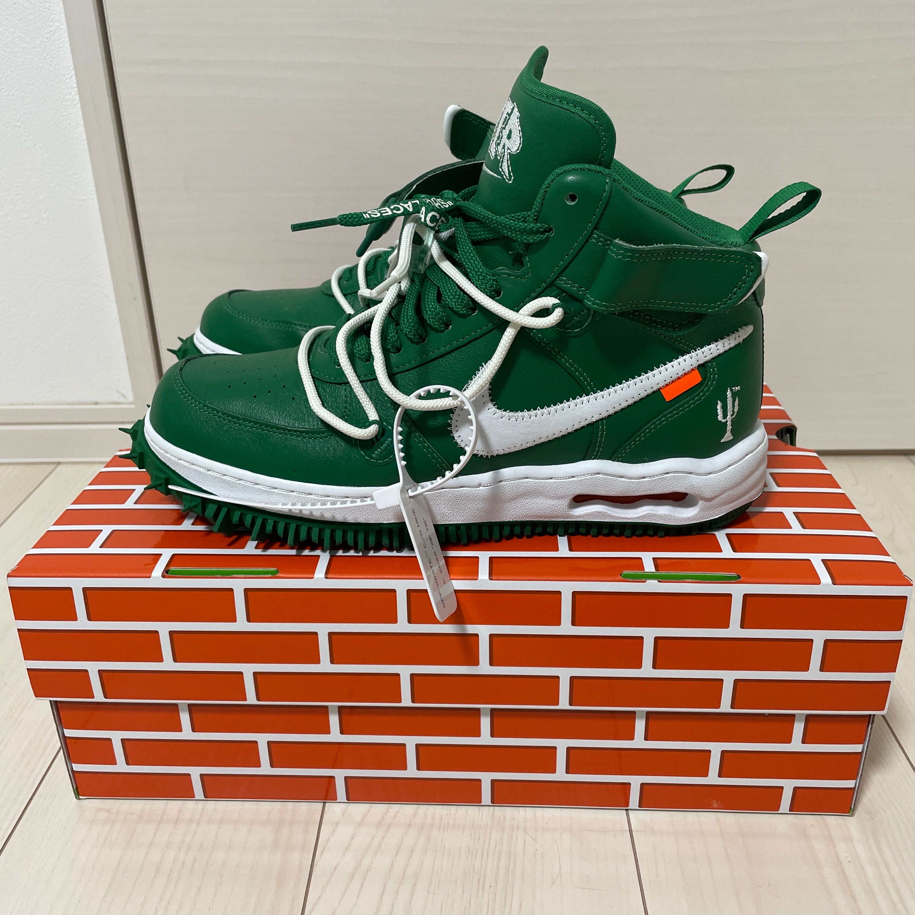 Off-White × Nike Air Force 1 Mid SP LTHR "Pine Green"