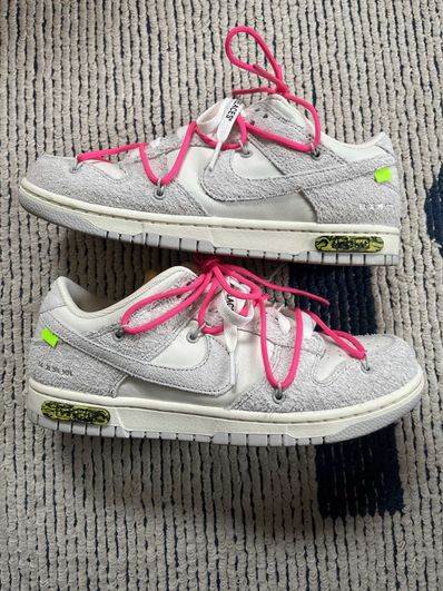 Off-White × Nike Dunk Low "Sail/Neutral Gray/Hyper Pink"