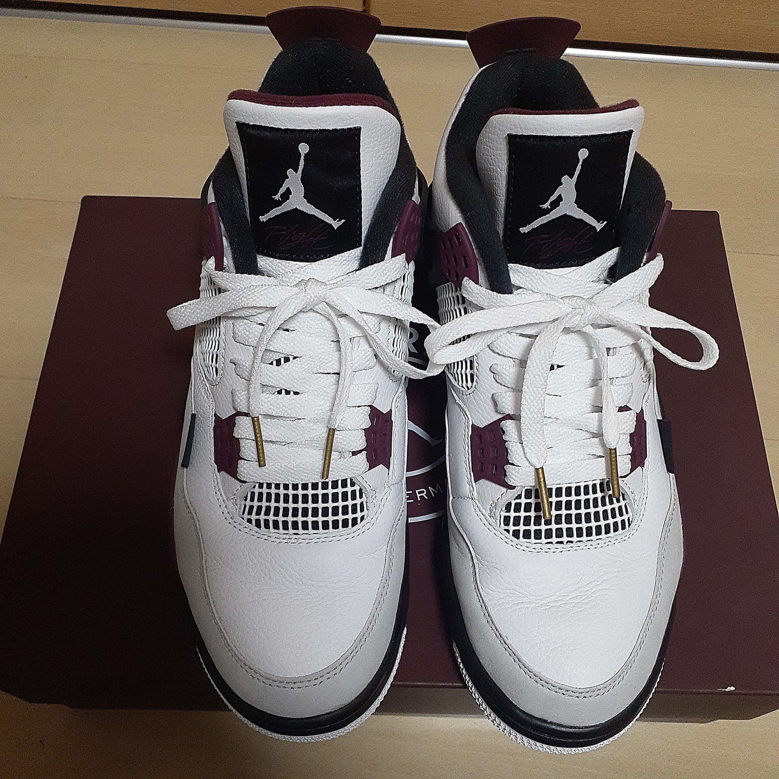 Paris Saint Germain ×Nike Air Jordan 4 Retro "White/Bordeaux/Neutral Gray"