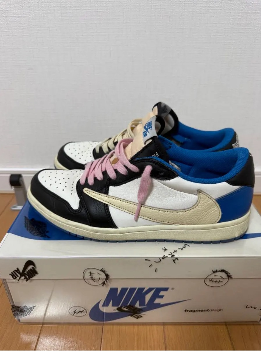 Travis Scott × fragment design × Nike Air Jordan 1 Low OG SP "Military Blue"