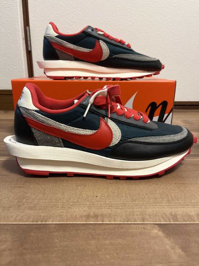 UNDERCOVER × sacai × Nike LD Waffle "Midnight Spruce/Pale Ivory-Dark Grey-University Red"