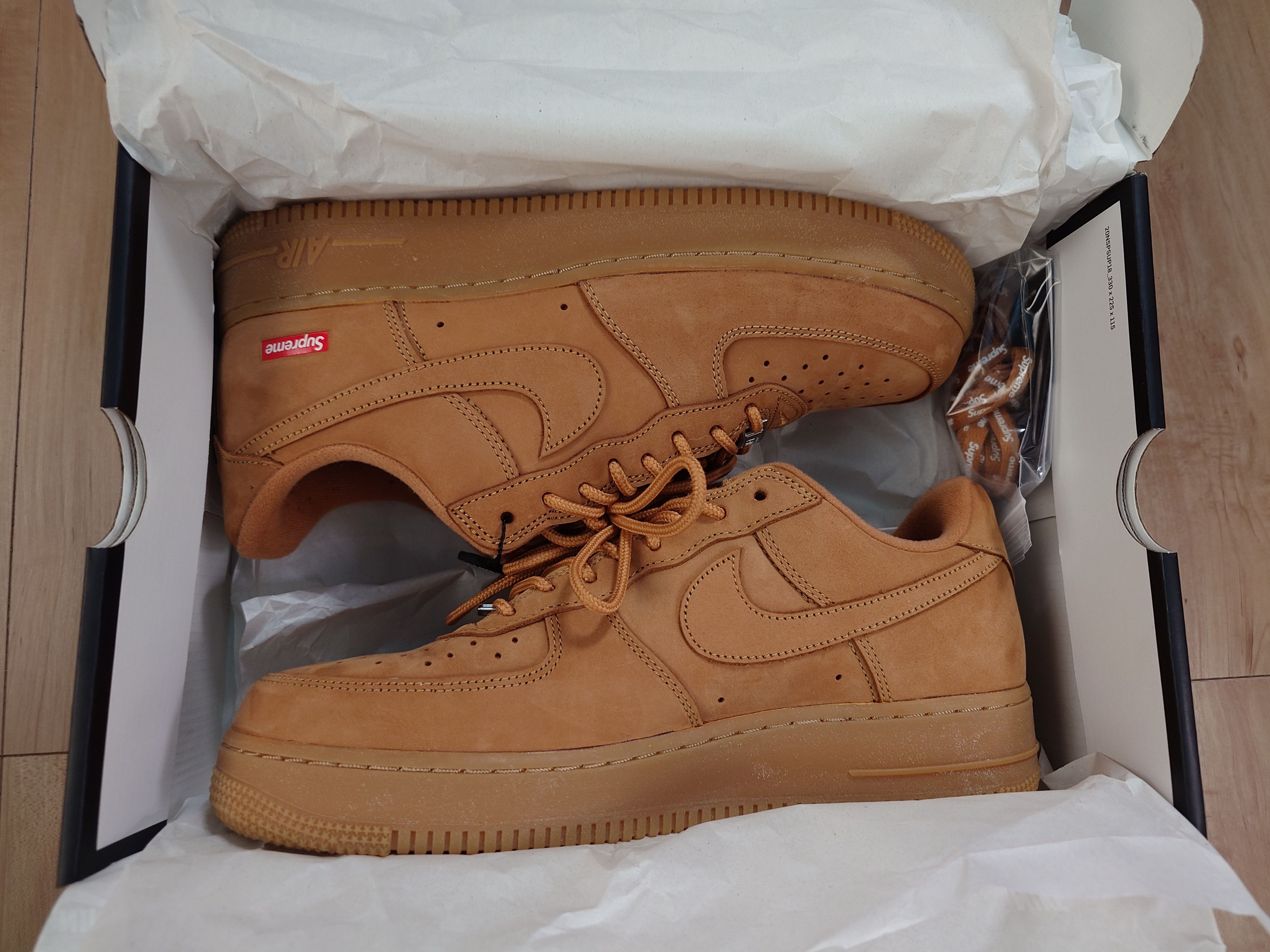 Supreme × Nike Air Force 1 Low "Flax/Wheat"